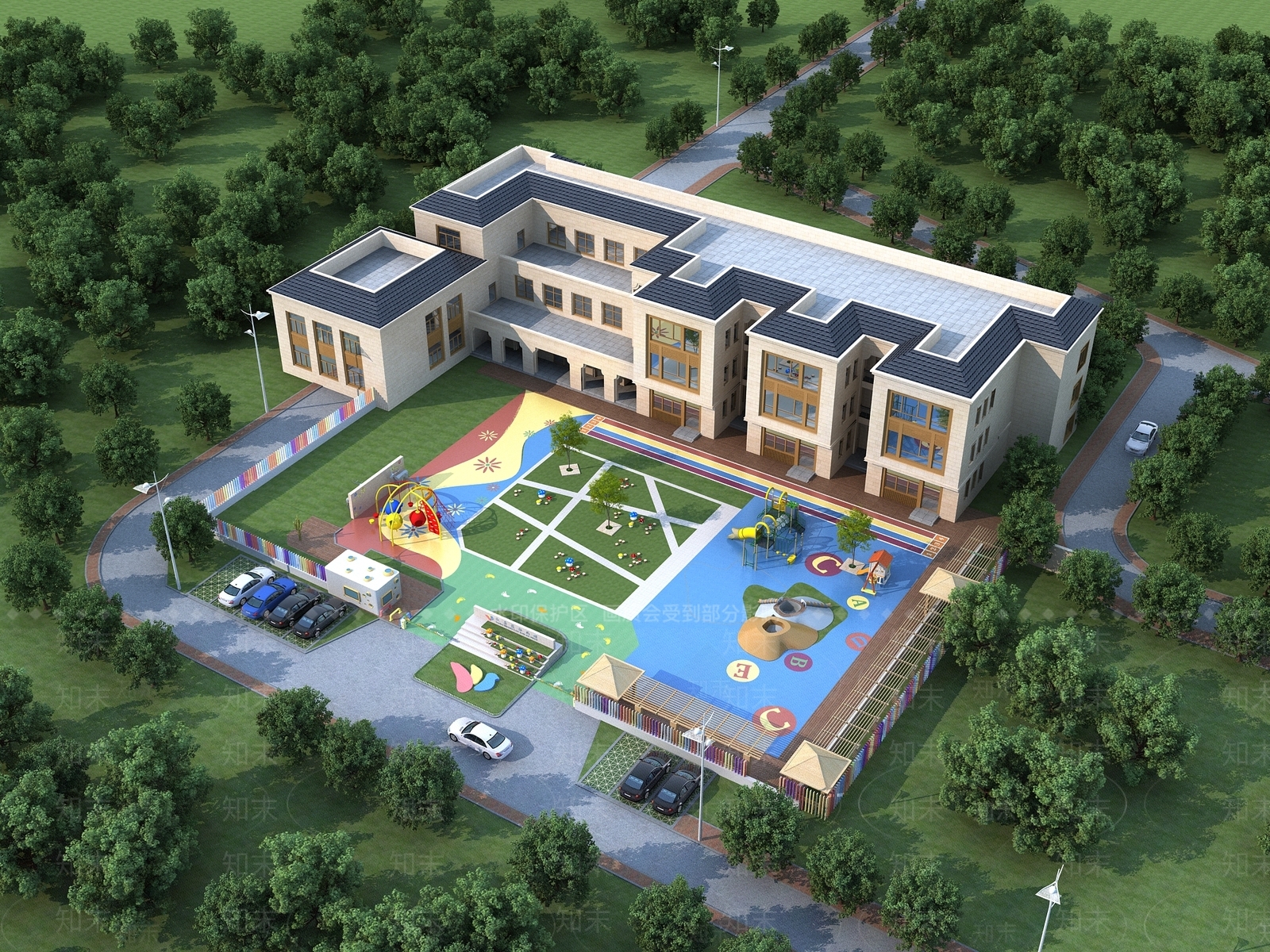 简欧幼儿园SU模型下载【ID:890497119】