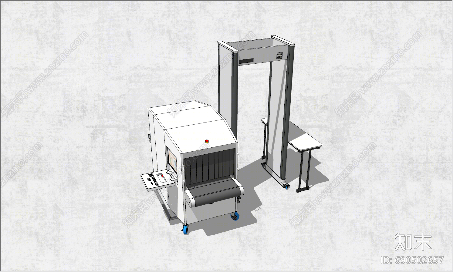 现代安检机SU模型下载【ID:690502657】