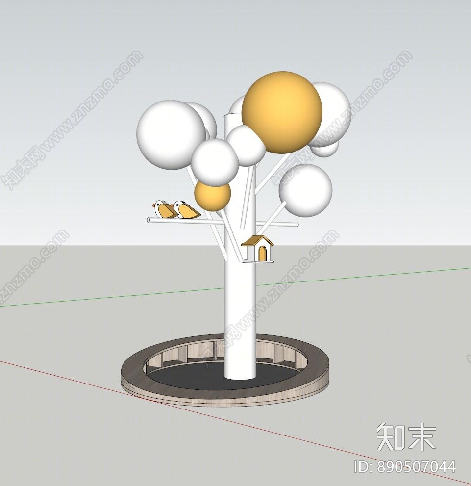 现代球形树SU模型下载【ID:890507044】