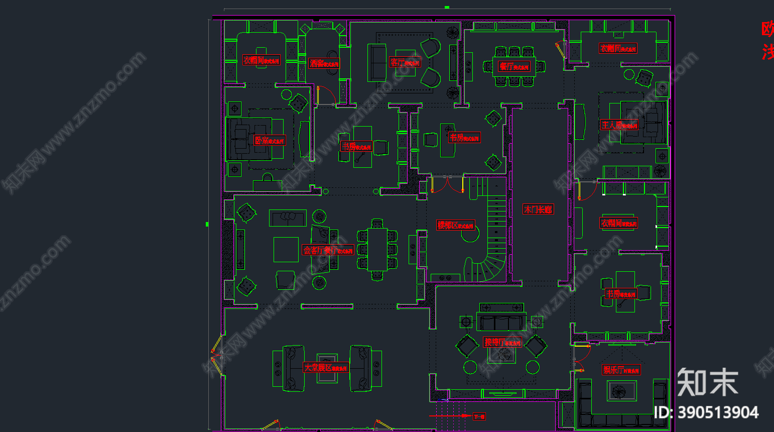 全屋定制cad施工图下载【ID:390513904】