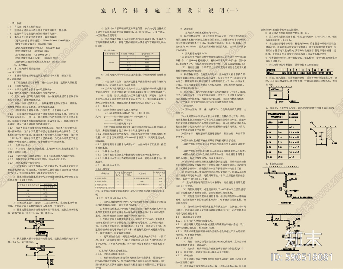 给排水设计说明cad施工图下载【ID:590518081】
