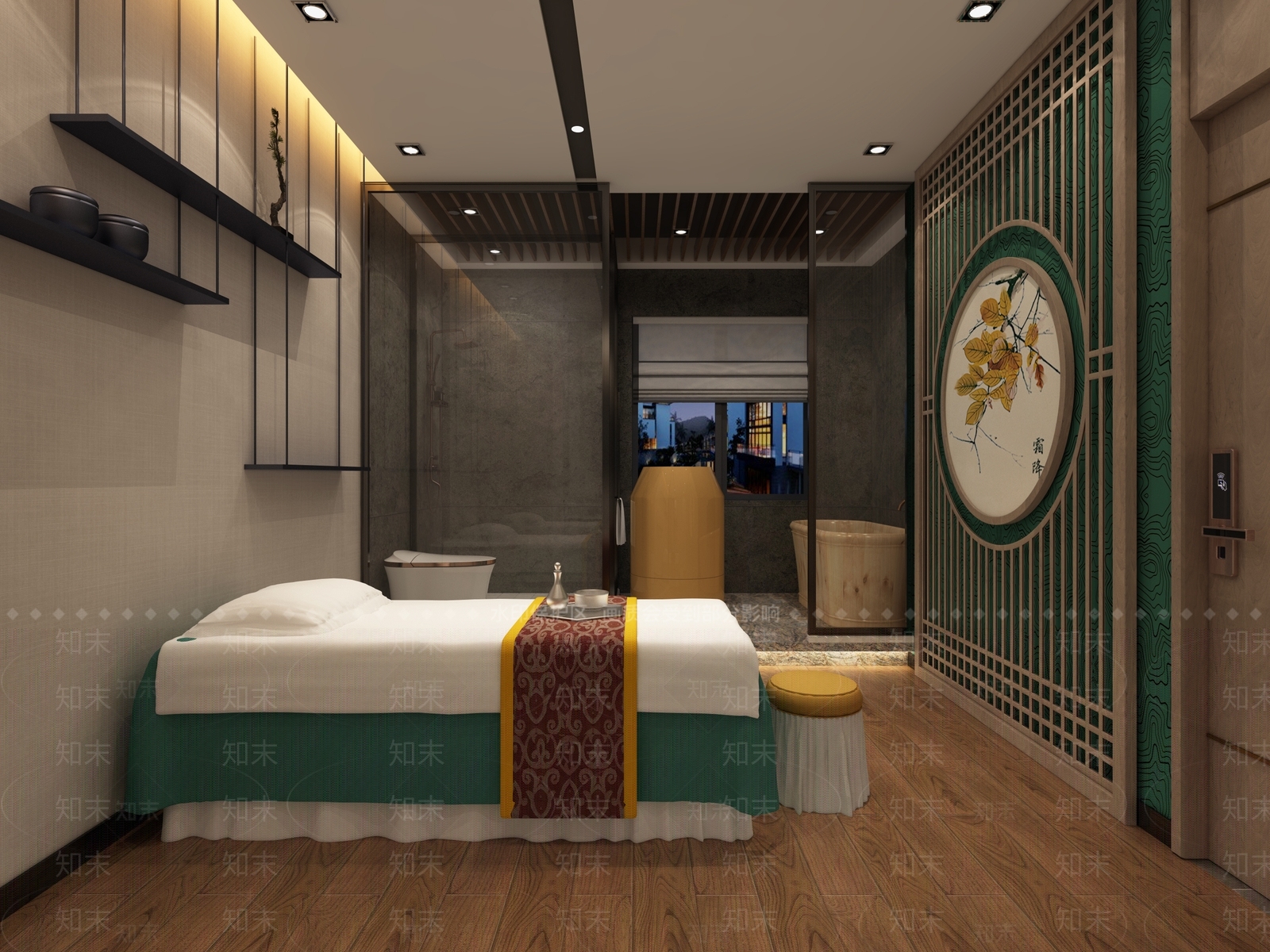 新中式足浴会所3D模型下载【ID:390536425】