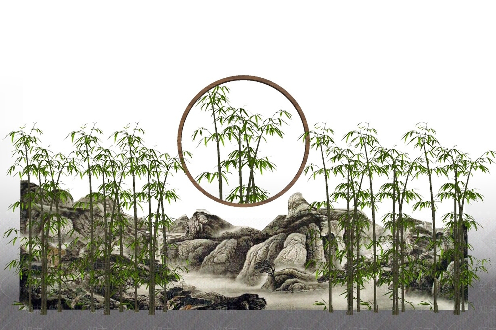 现代竹子SU模型下载【ID:190538713】