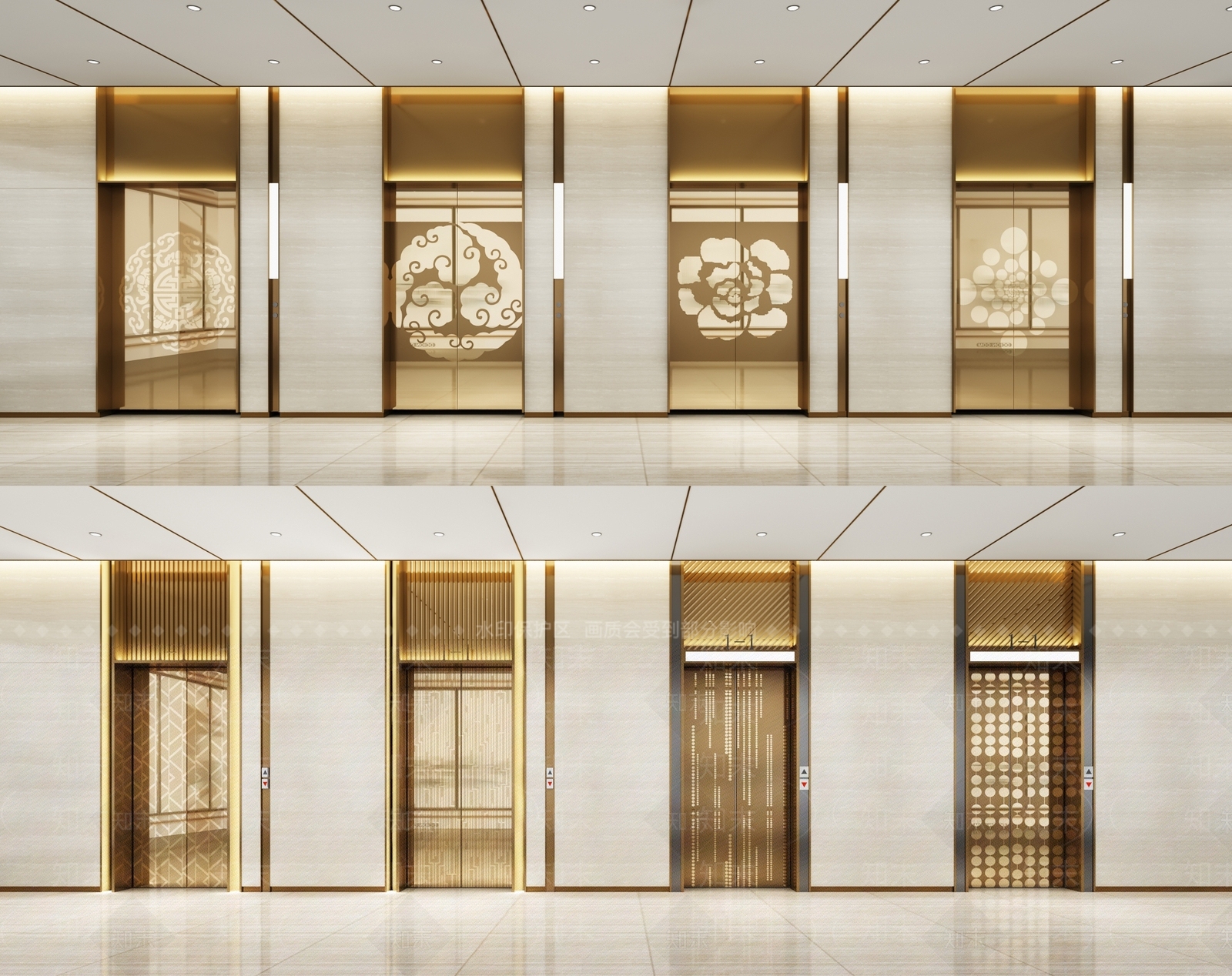 现代金属电梯门3D模型下载【ID:490551058】