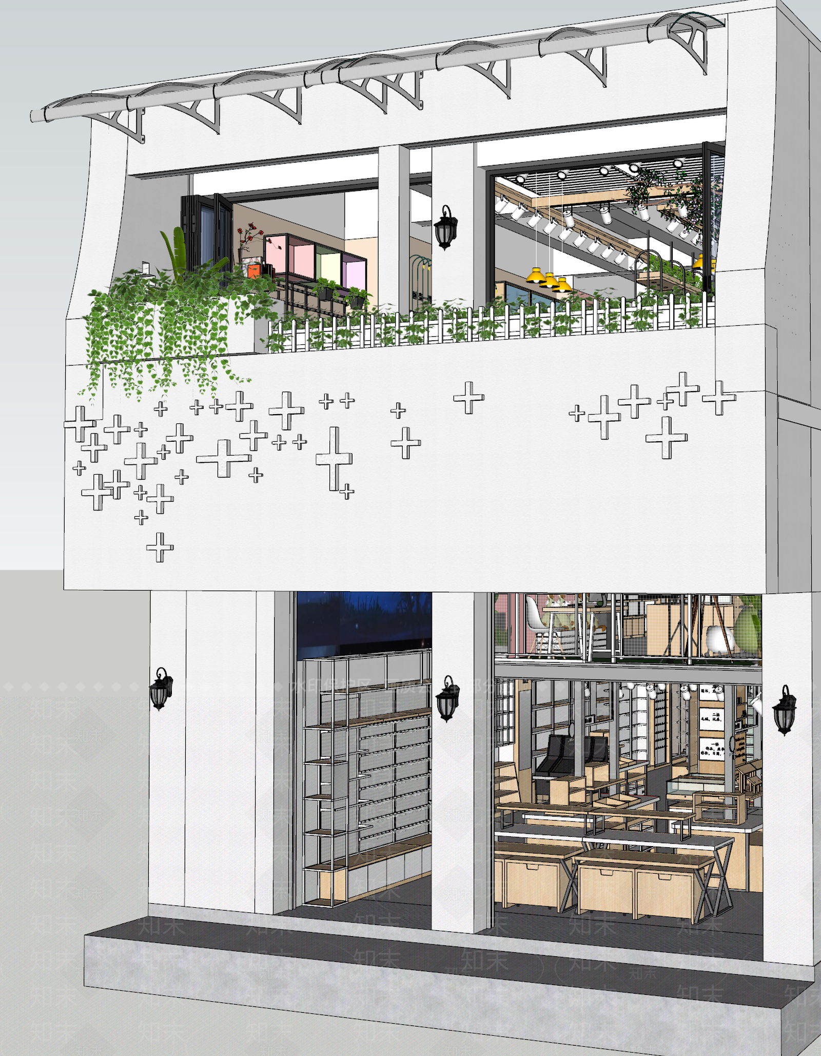 北欧花店SU模型下载【ID:990562154】