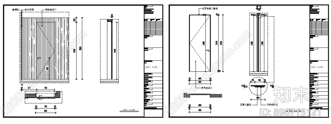 现代风格楼梯cad施工图下载【ID:890715121】