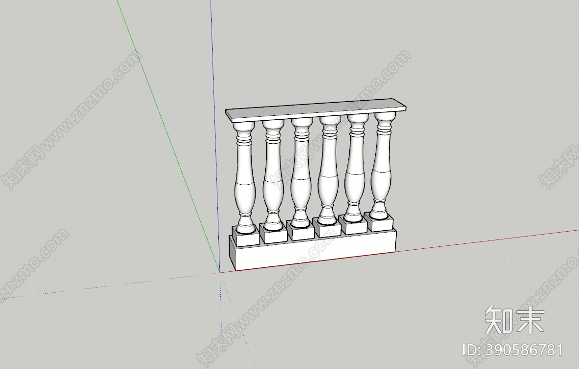 北欧栏杆SU模型下载【ID:390586781】