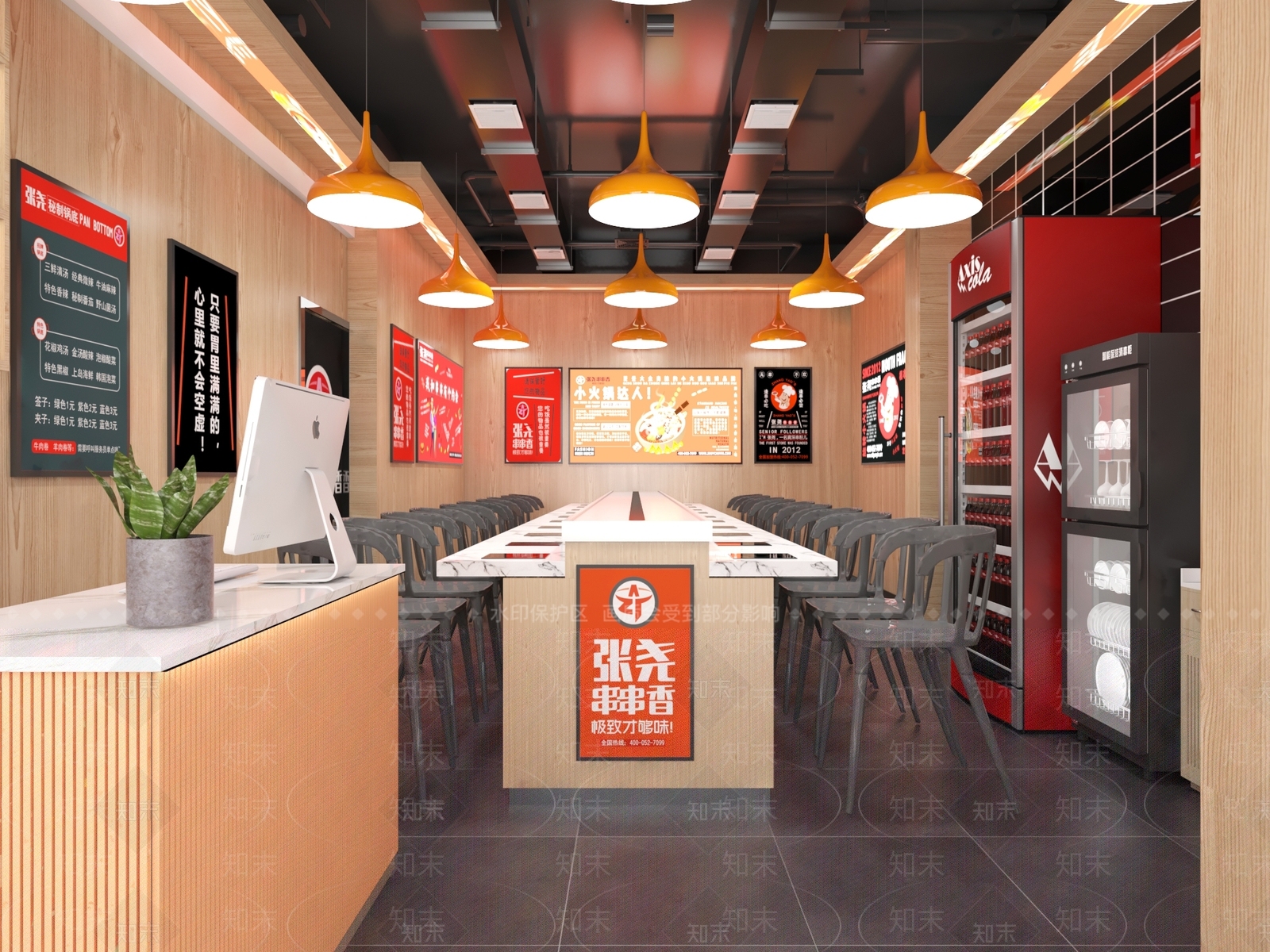 现代火锅店3D模型下载【ID:390630265】
