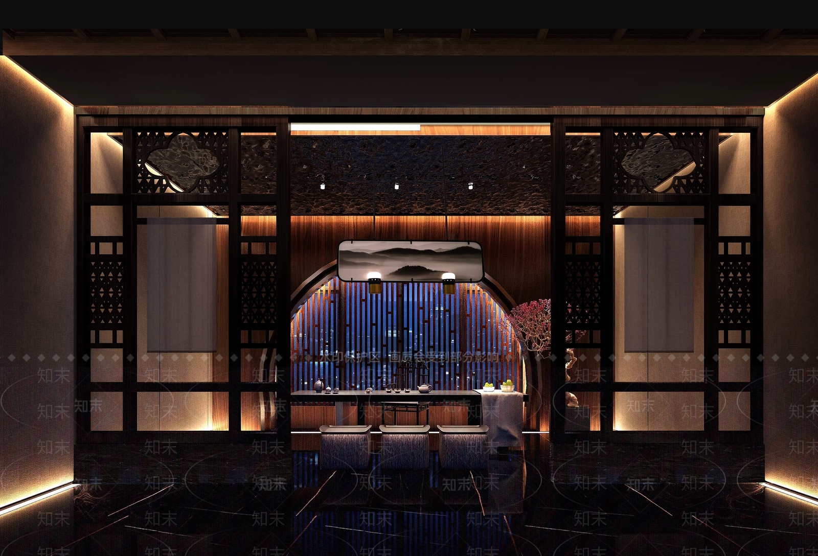 新中式足浴会所3D模型下载【ID:790646187】