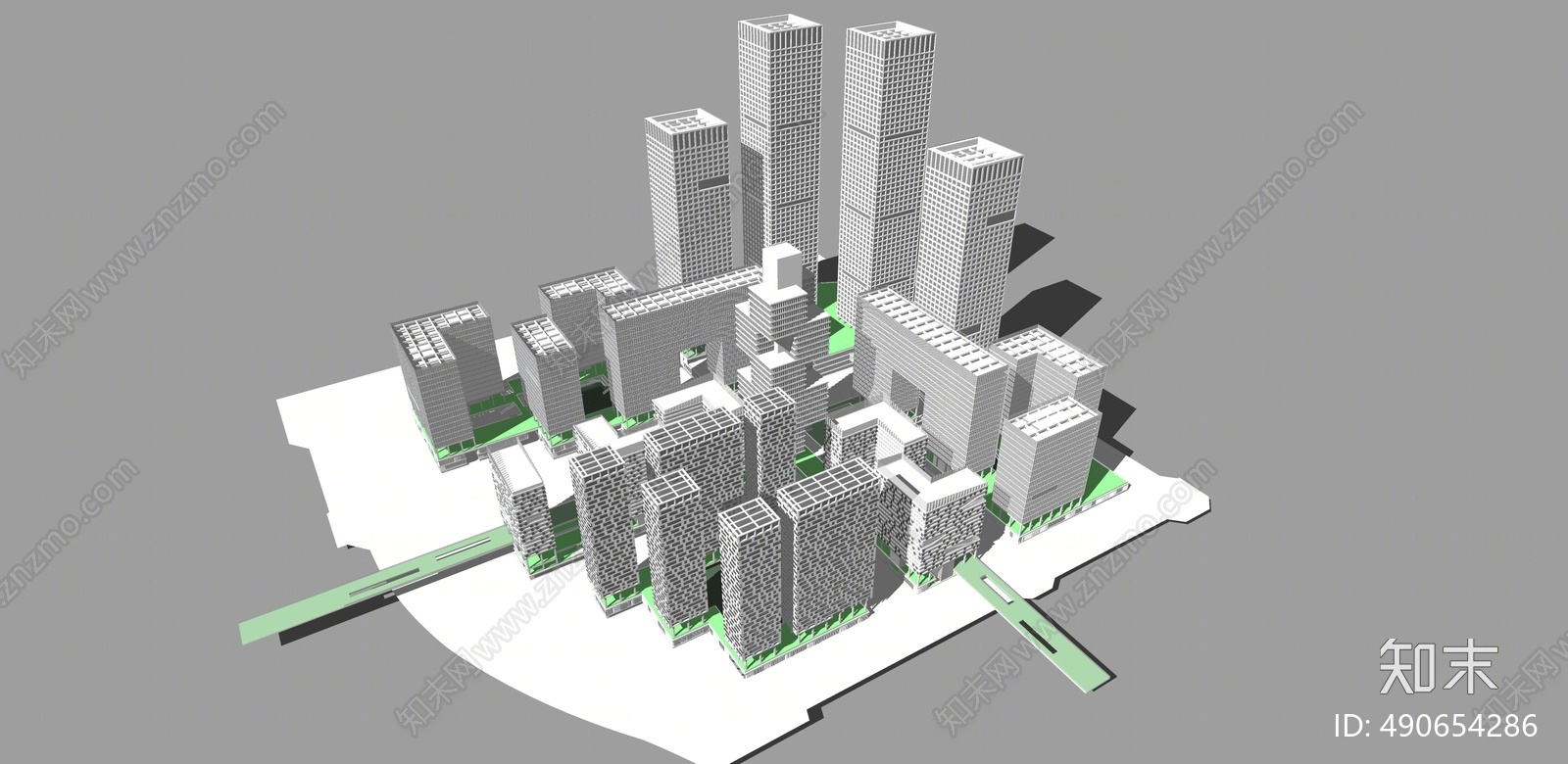 现代商业高层SU模型下载【ID:490654286】