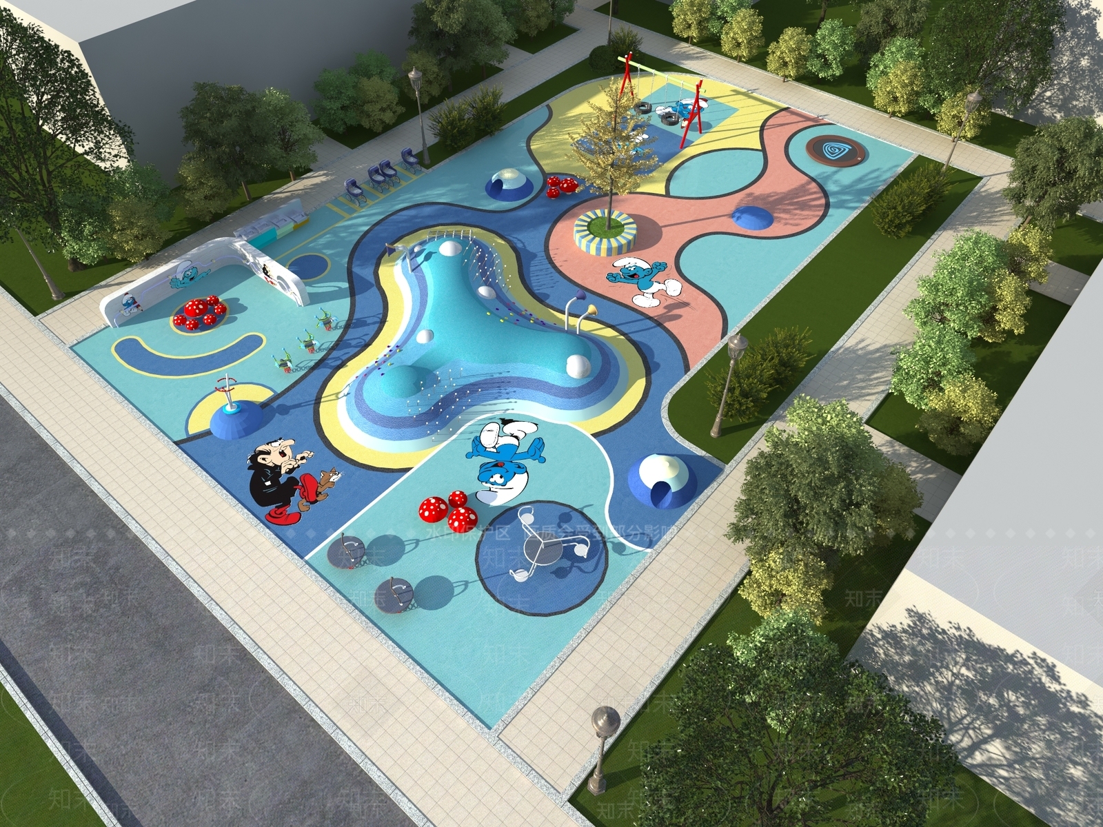 现代游乐场设备3D模型下载【ID:891048608】