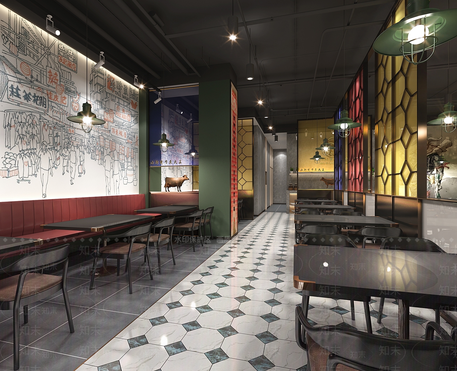 工业风火锅店3D模型下载【ID:390673449】