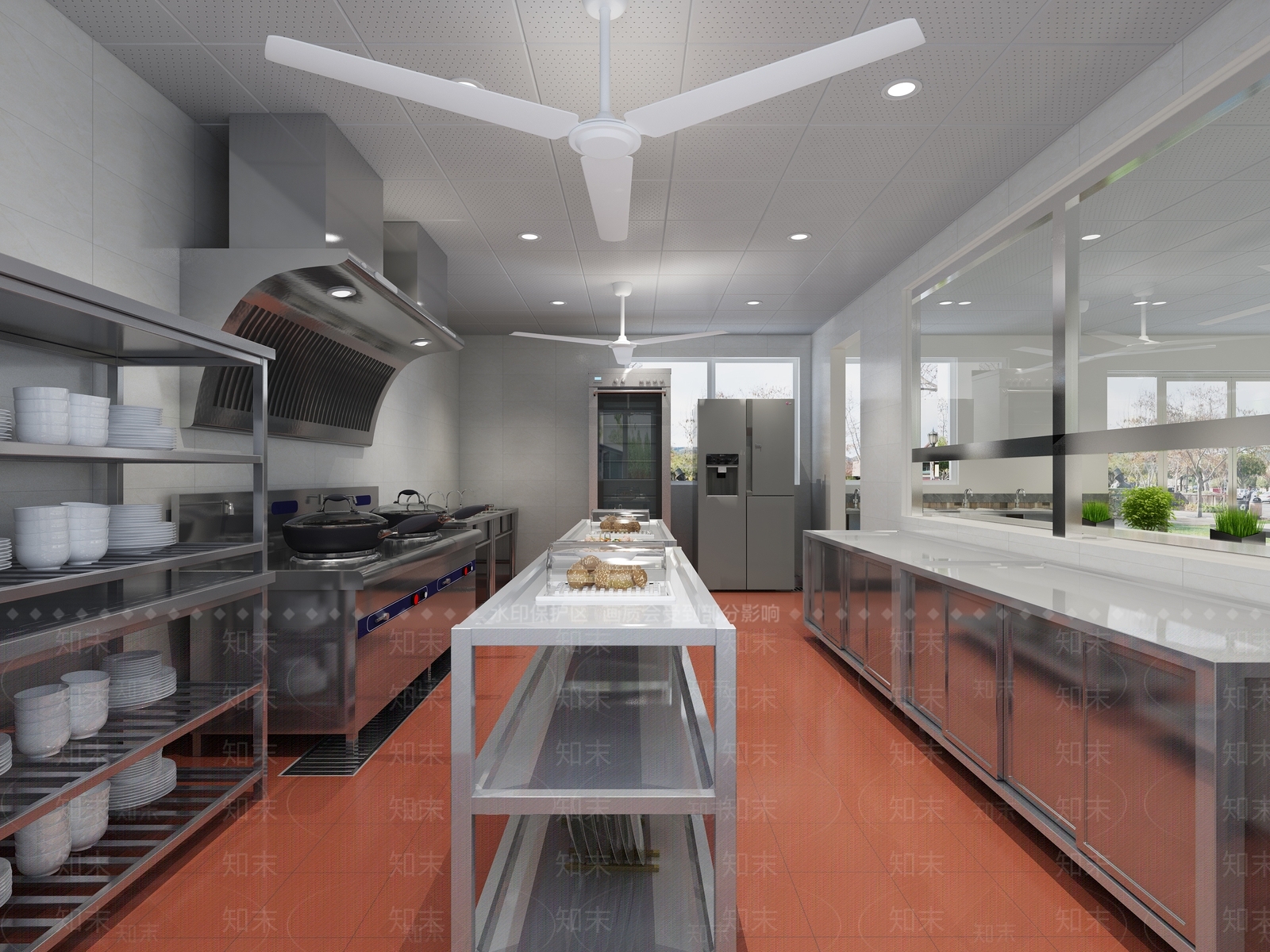 现代食堂3D模型下载【ID:390679515】