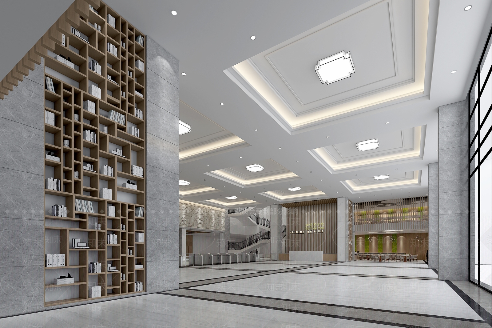 简欧图书馆3D模型下载【ID:890691220】