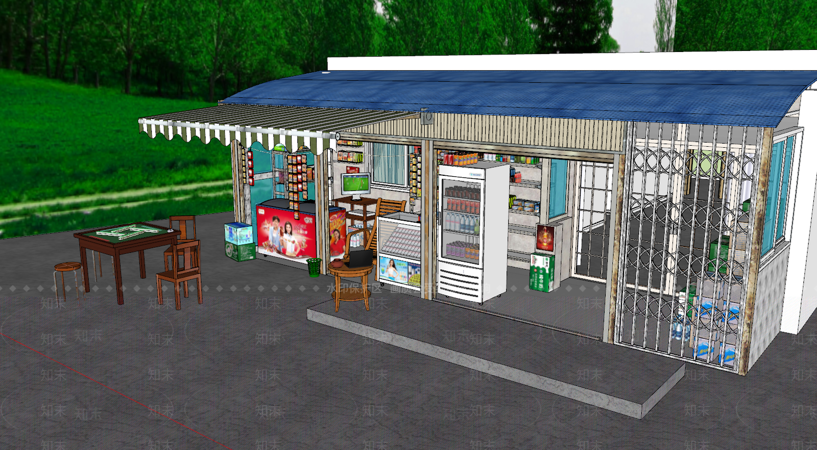 现代小超市SU模型下载【ID:890699315】