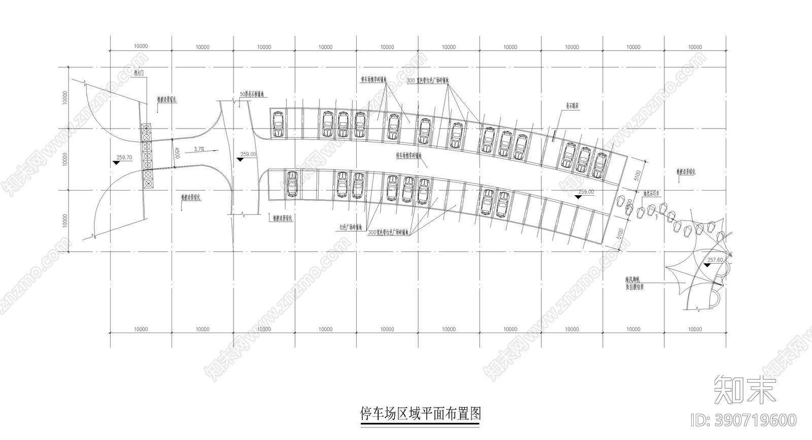 现代停车场cad施工图下载【ID:390719600】