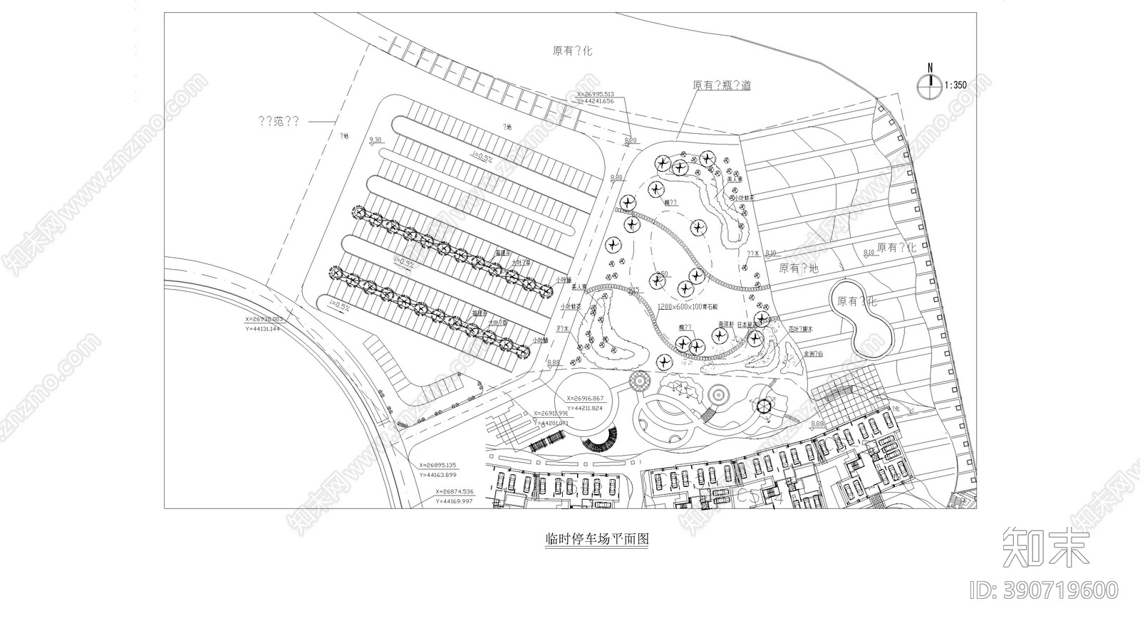 现代停车场cad施工图下载【ID:390719600】