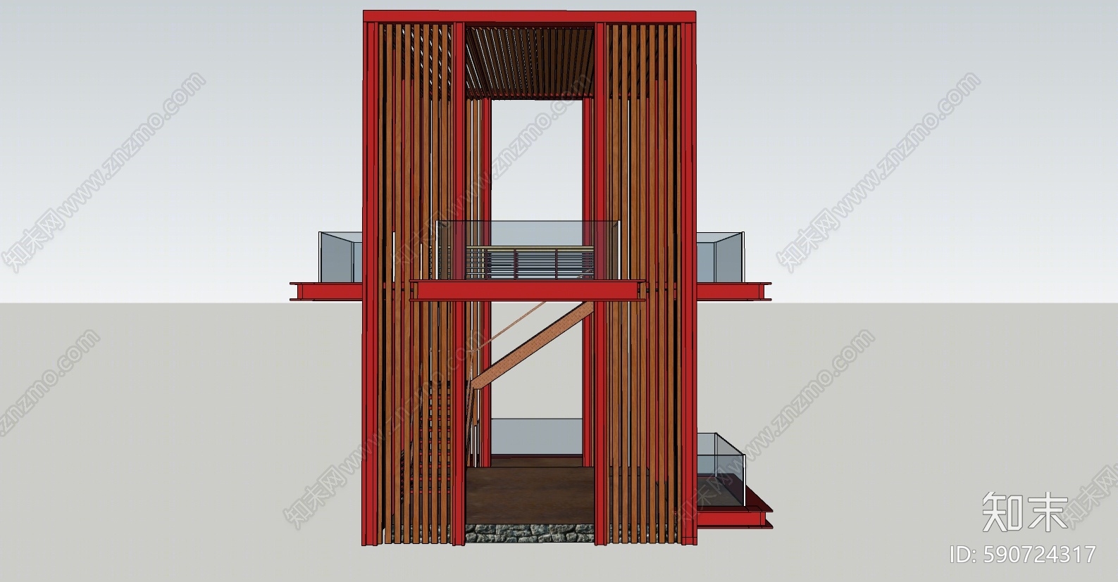 现代塔楼SU模型下载【ID:590724317】