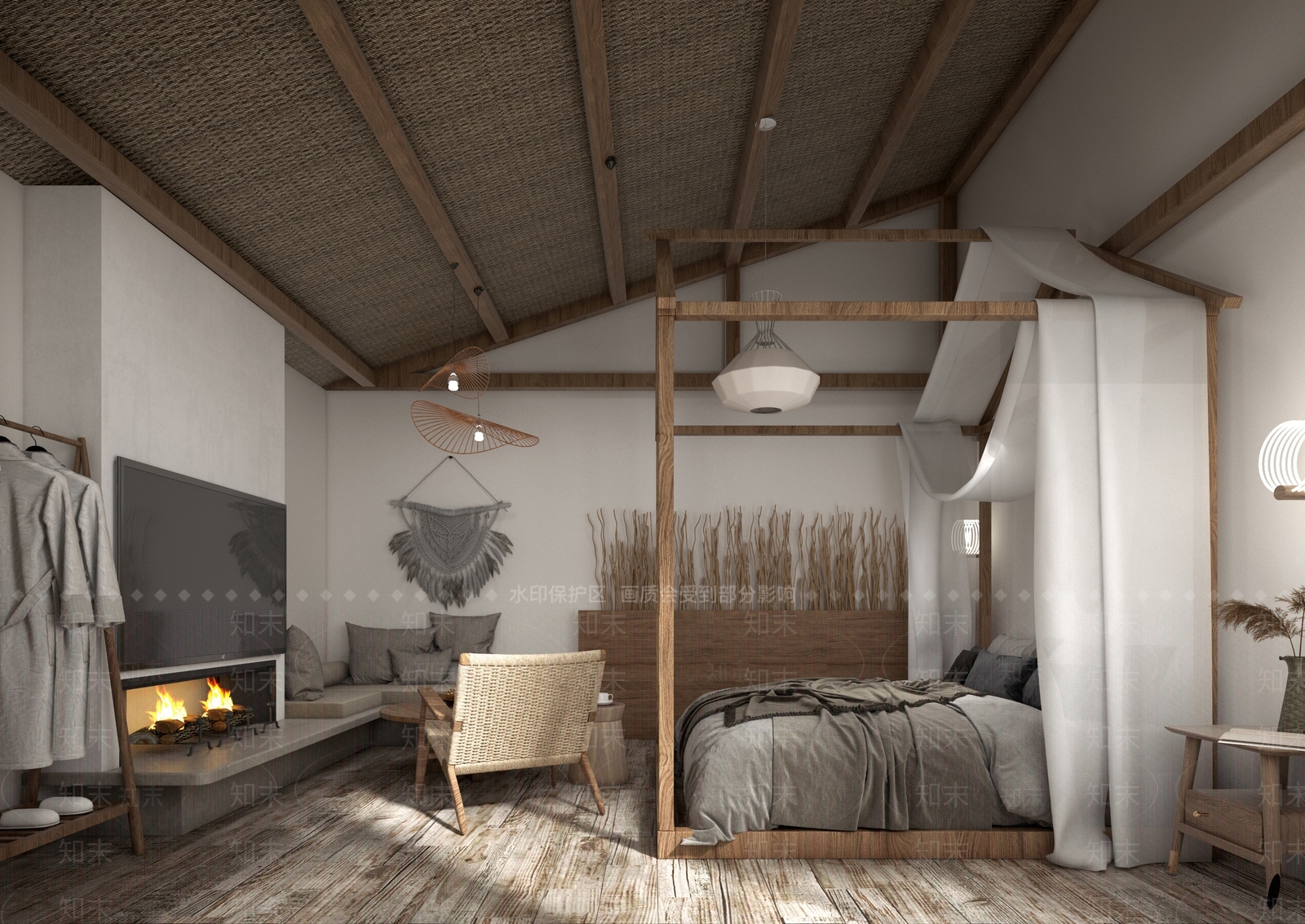 新中式民宿3D模型下载【ID:490728684】