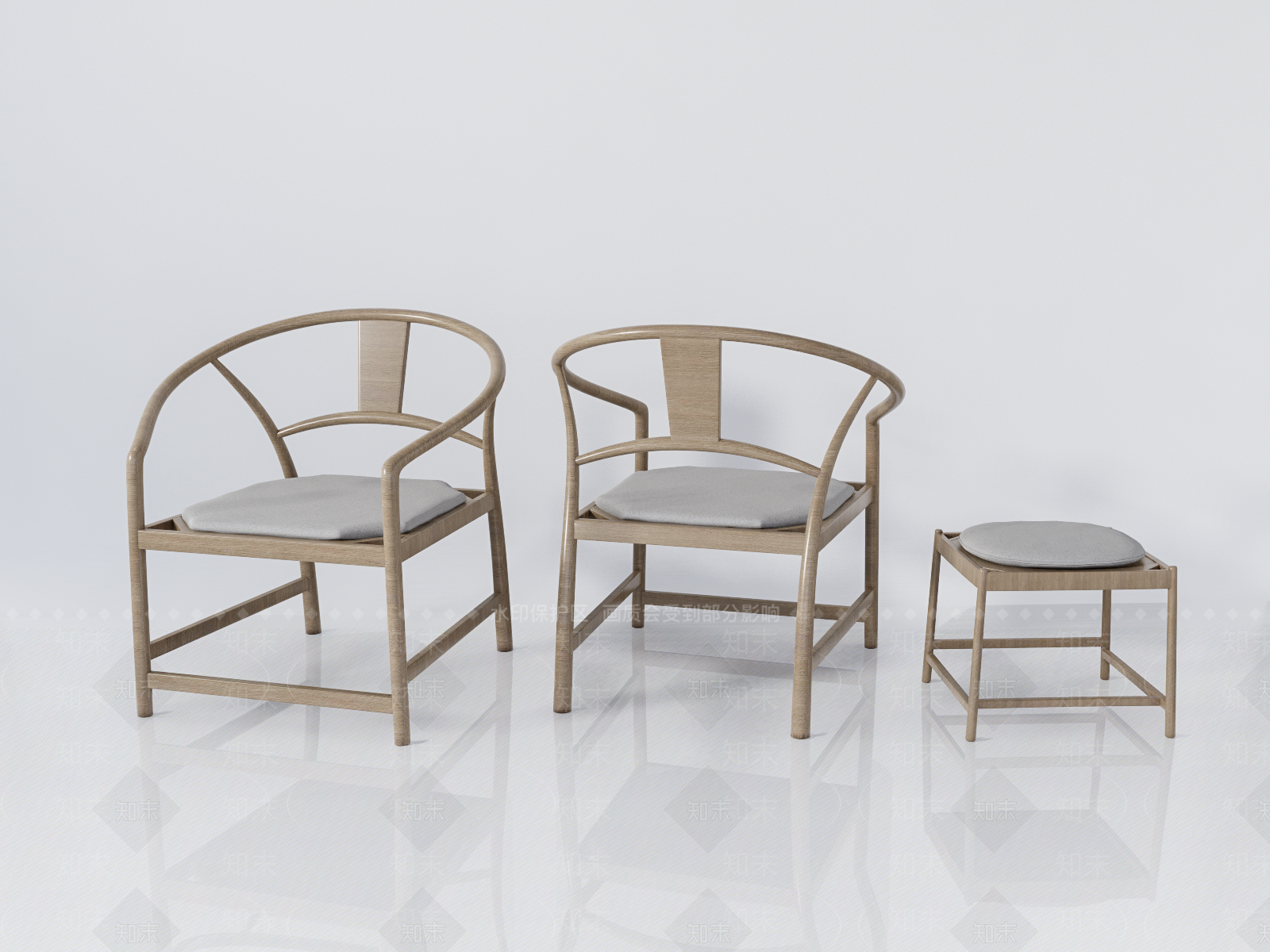 新中式圈椅SU模型下载【ID:990731409】