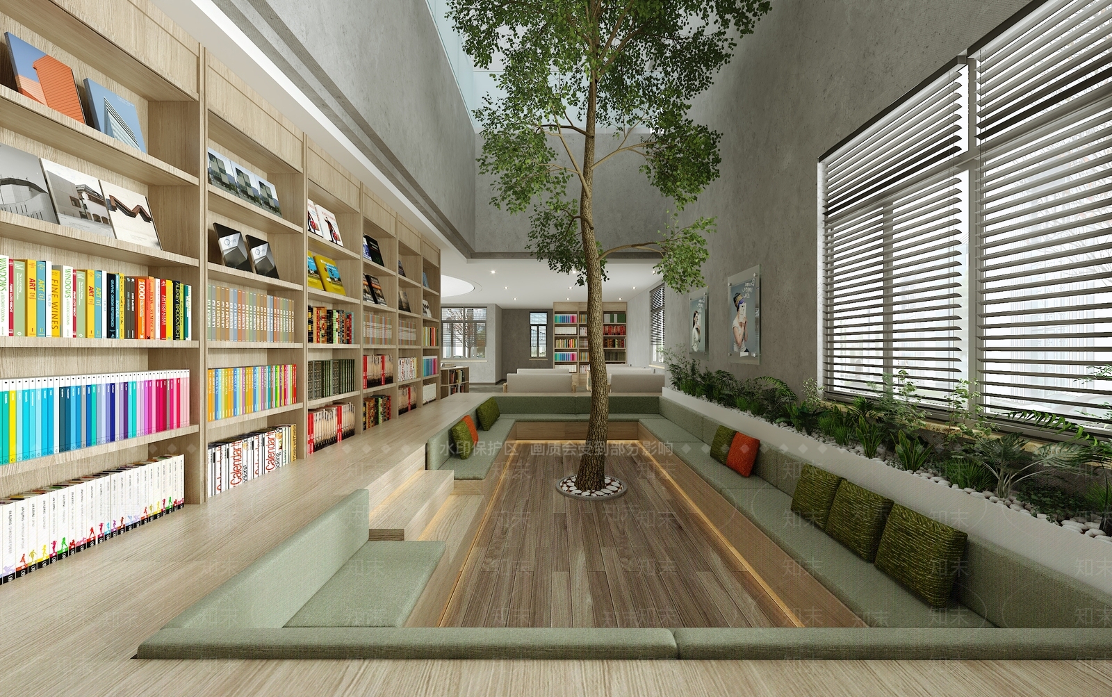 现代图书馆3D模型下载【ID:990756905】