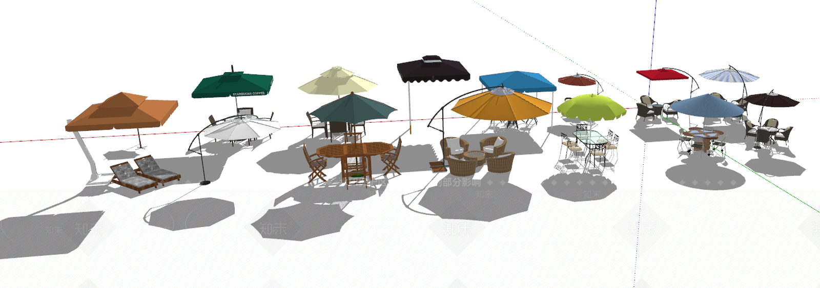 现代遮阳伞SU模型下载【ID:290758847】