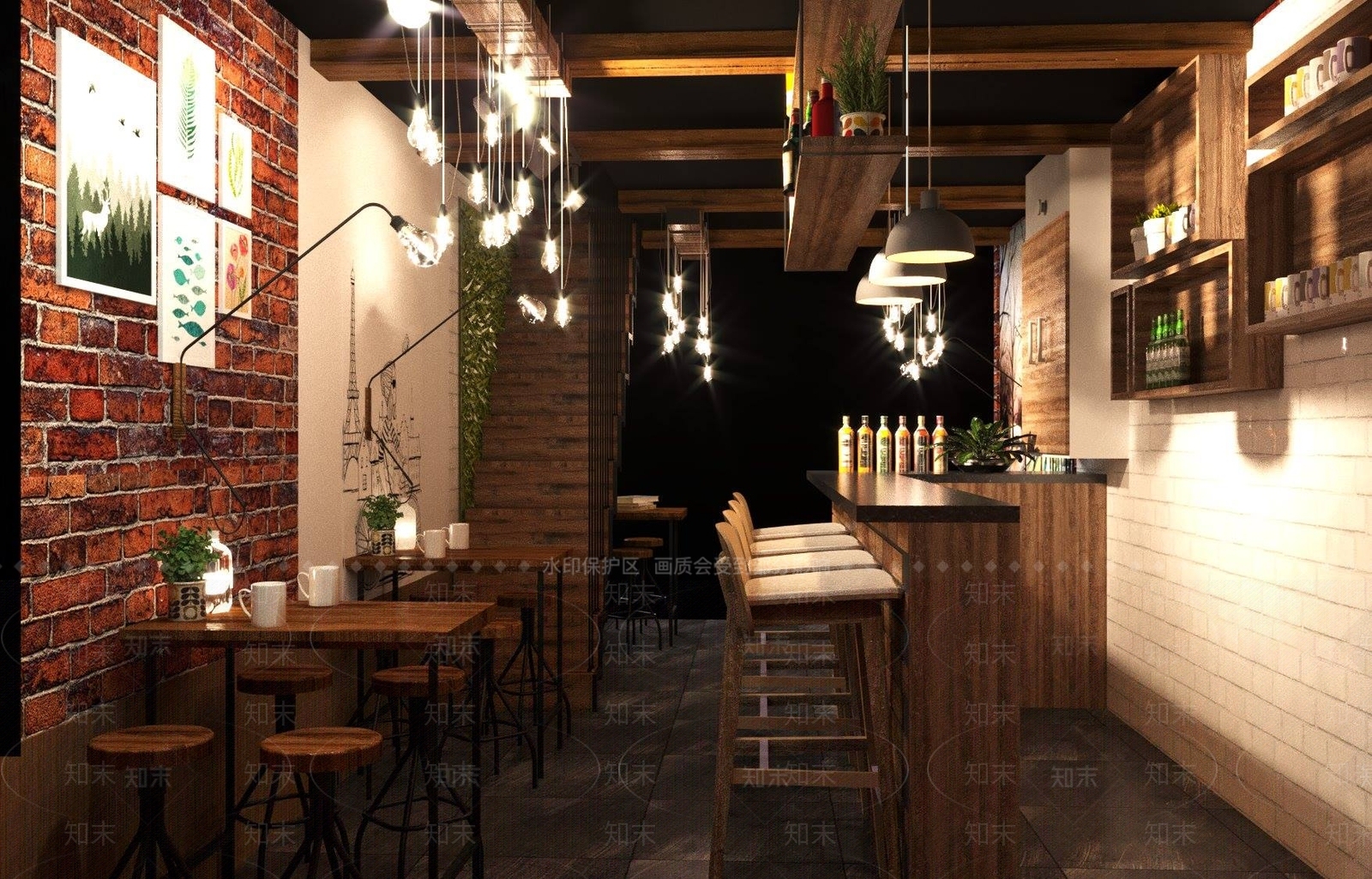 工业风茶室SU模型下载【ID:990772316】