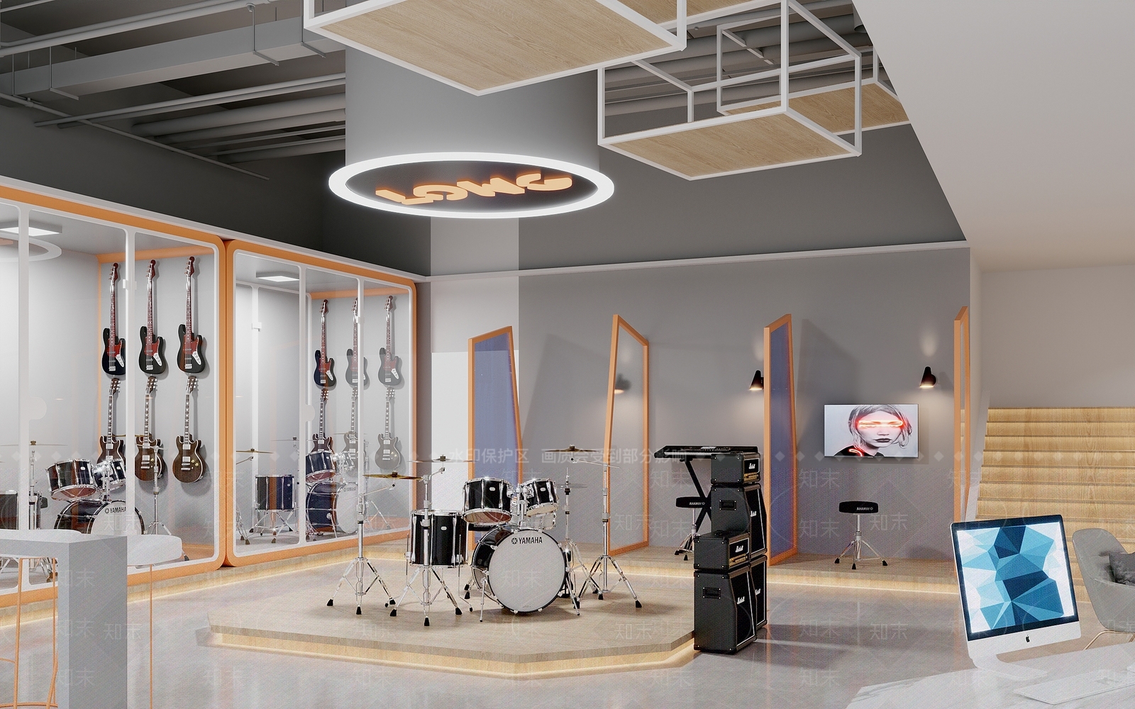 现代琴行3D模型下载【ID:990776967】