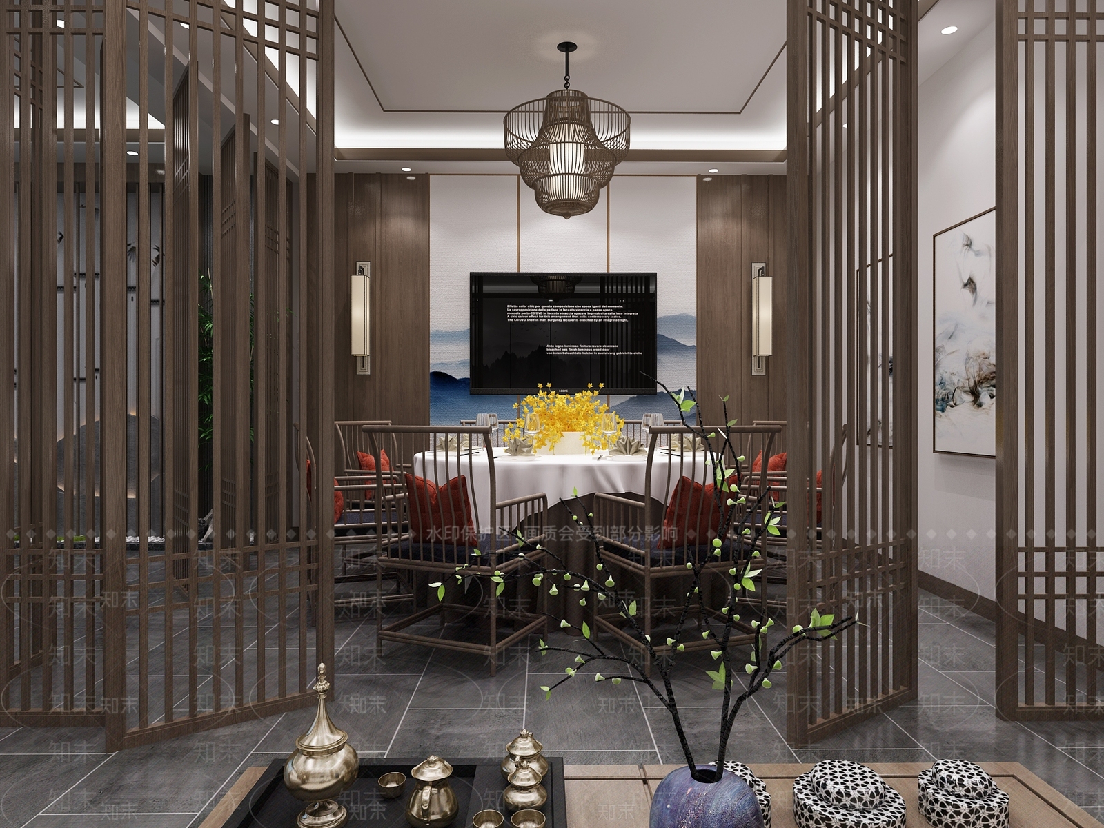 新中式足浴会所3D模型下载【ID:790777115】