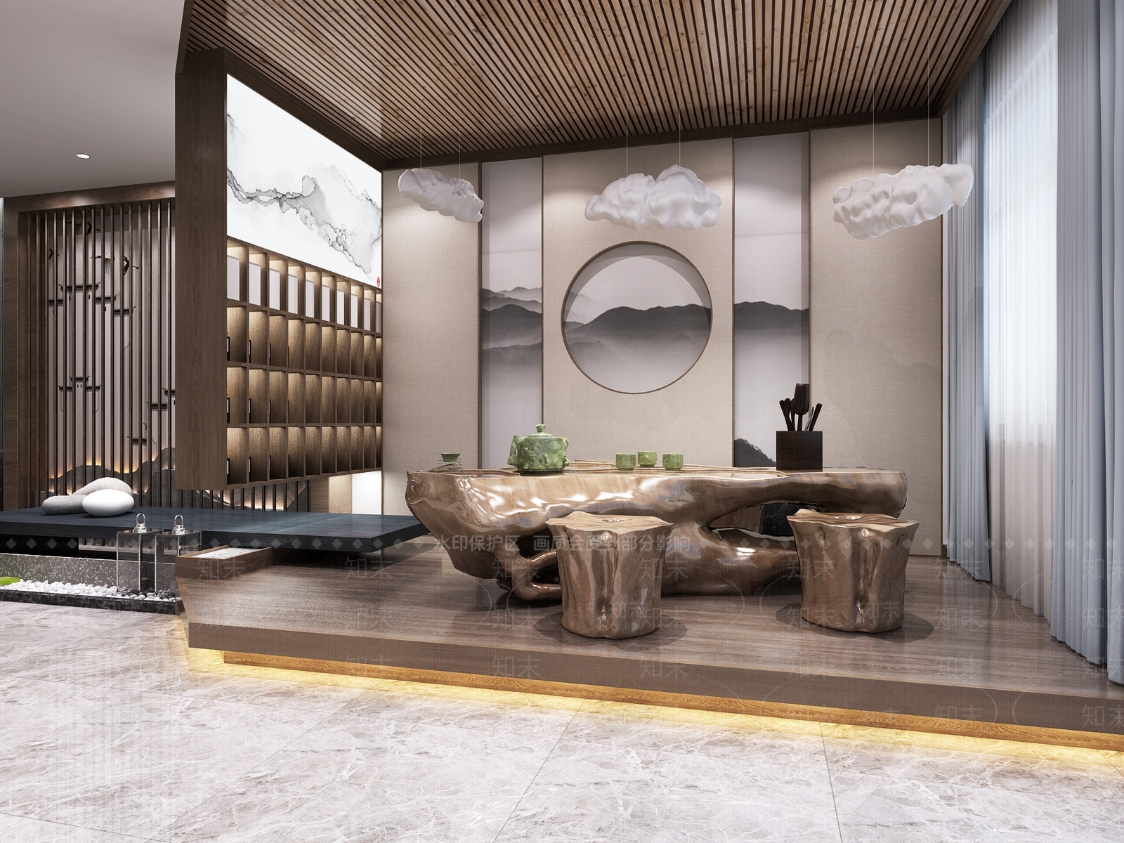 新中式足浴会所3D模型下载【ID:790777178】