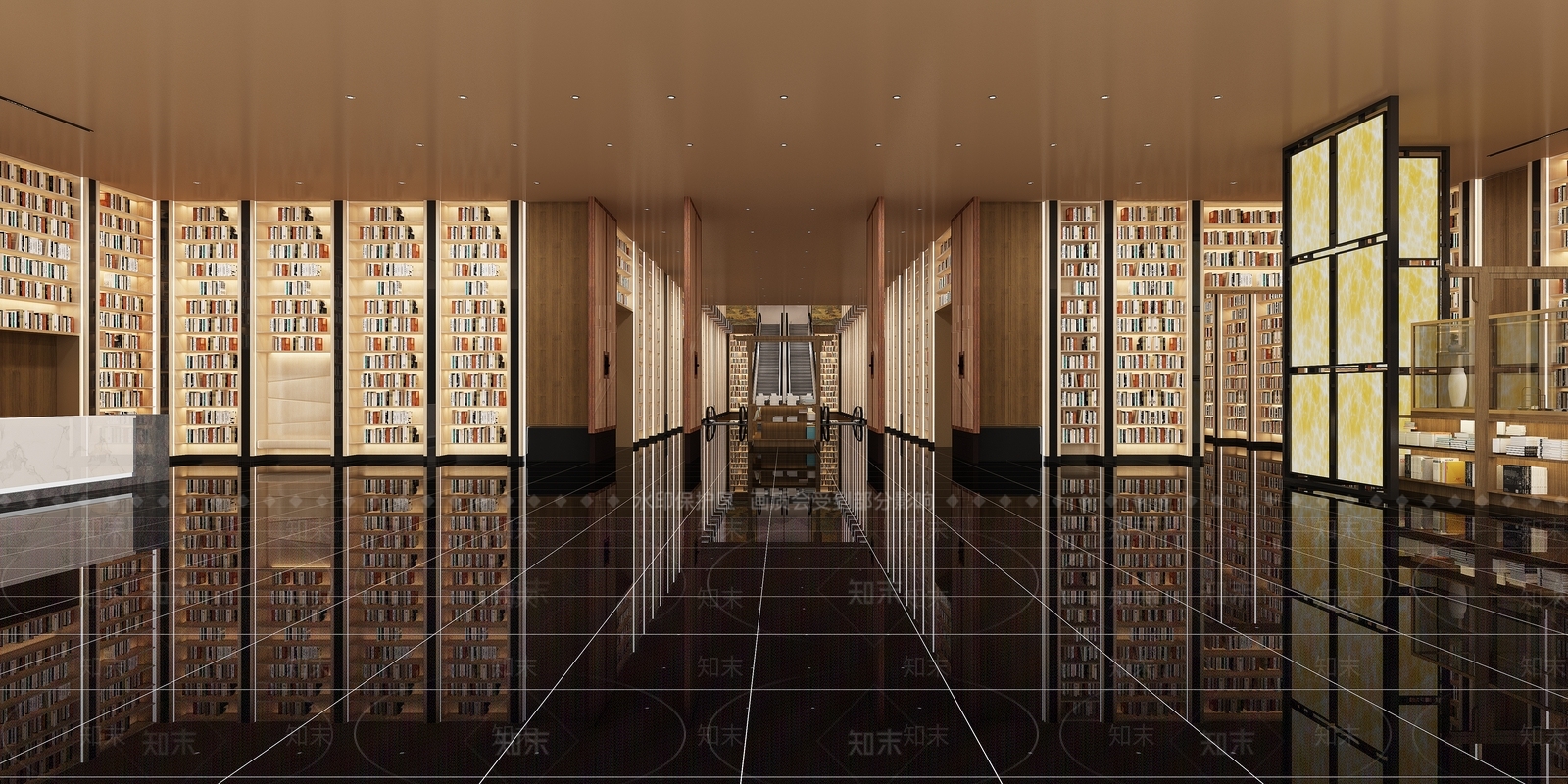 现代图书馆3D模型下载【ID:890778279】