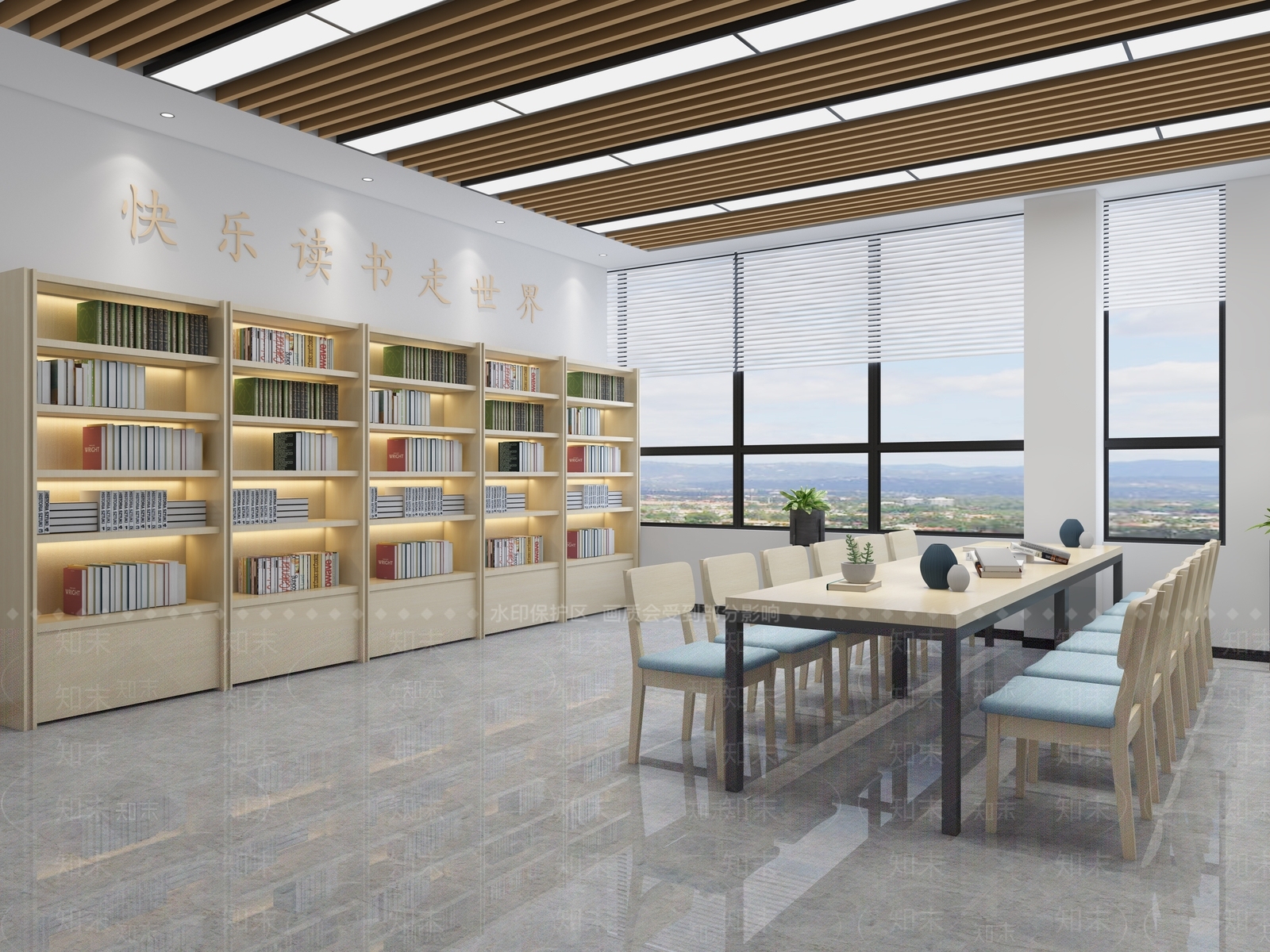 现代图书馆3D模型下载【ID:890782249】