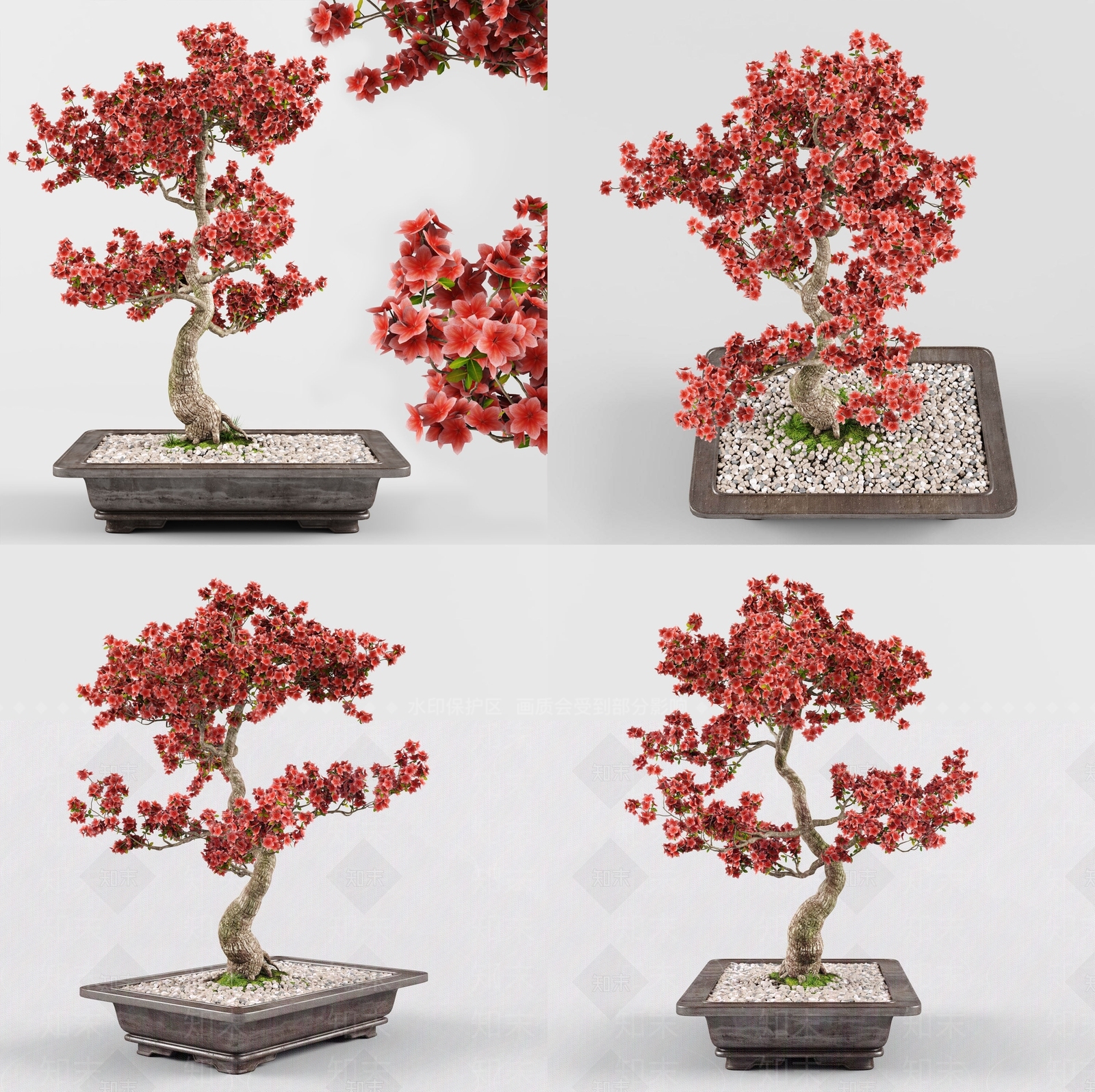 新中式盆栽3D模型下载【ID:390788823】