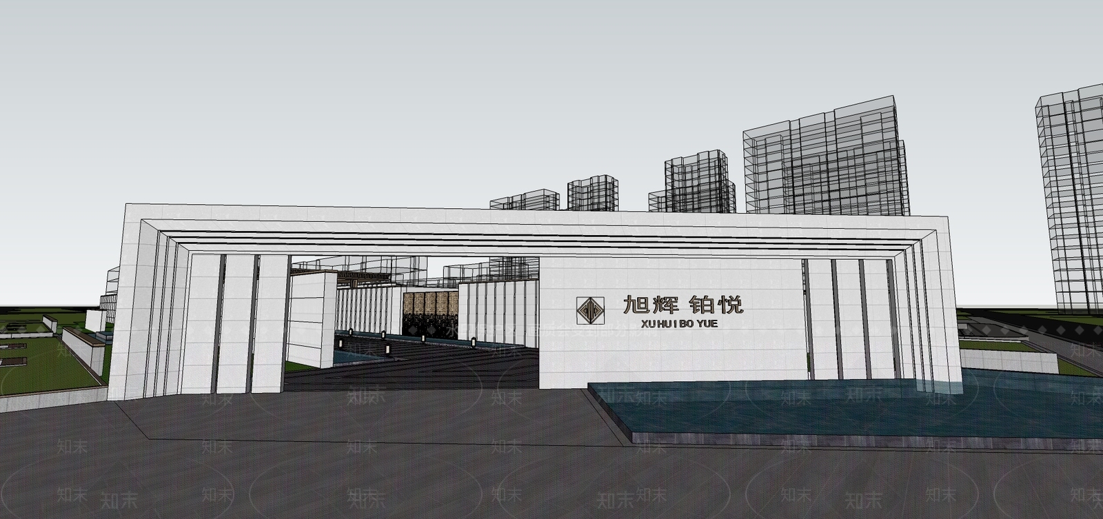 现代售楼处建筑SU模型下载【ID:790791125】