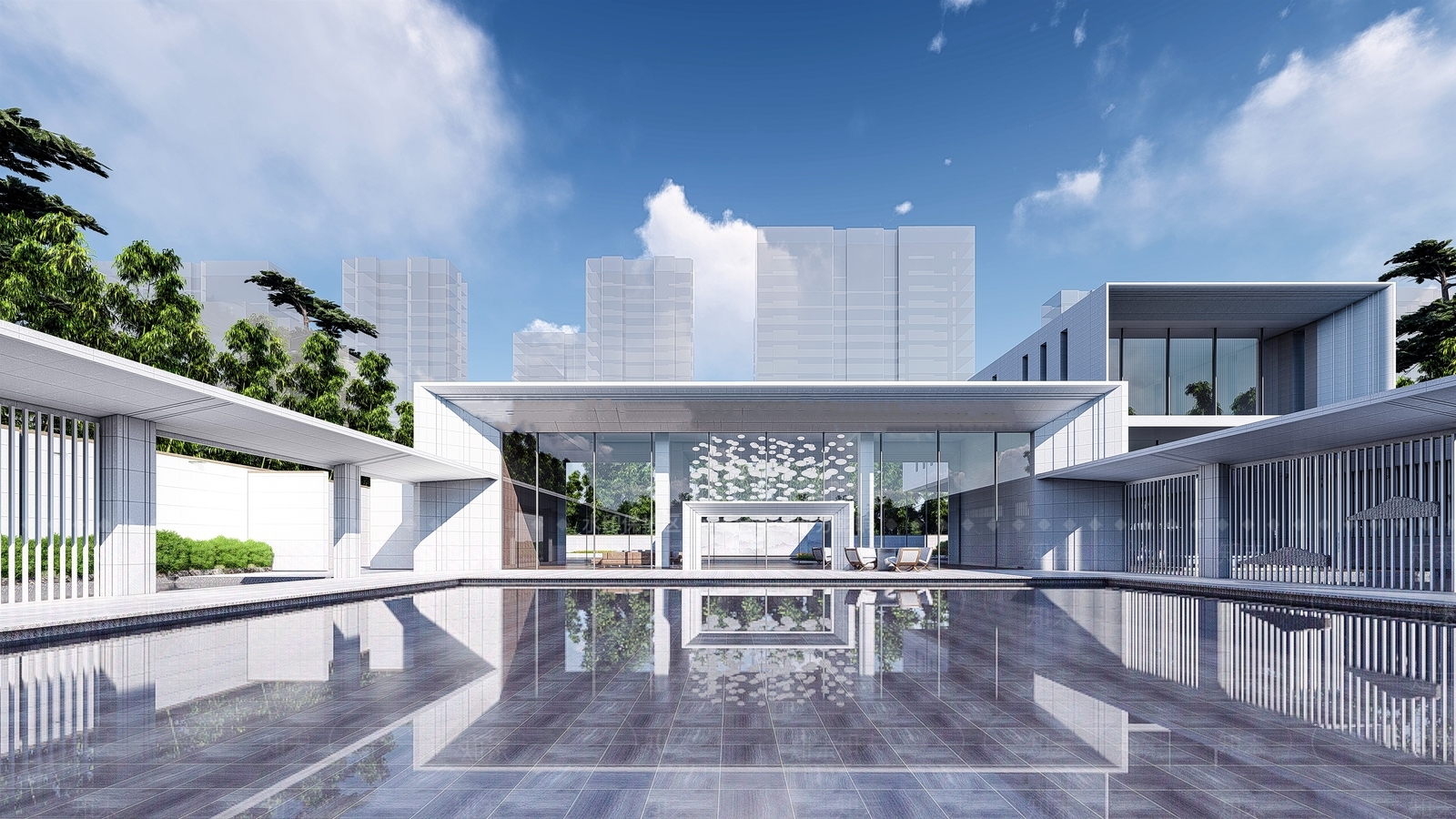 现代售楼处建筑SU模型下载【ID:790791125】