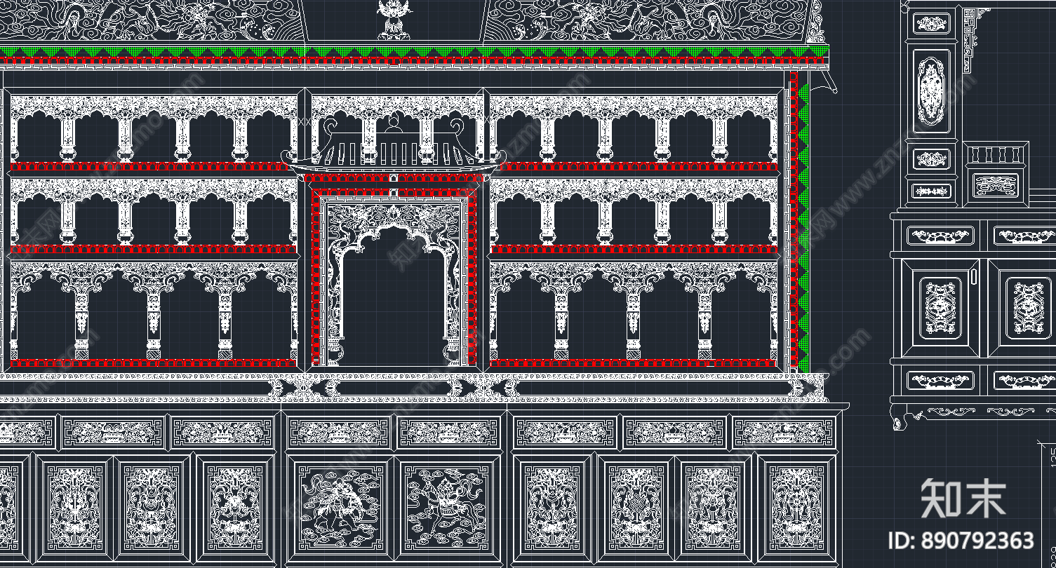 佛龛cad施工图下载【ID:890792363】