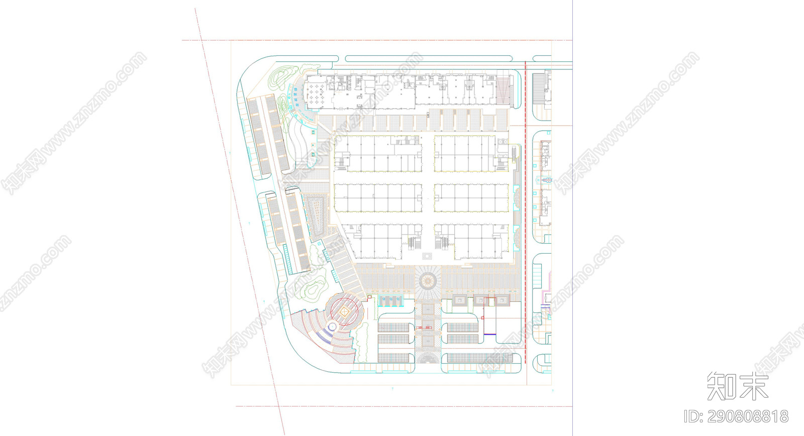 现代简约园林景观施工图下载【ID:290808818】