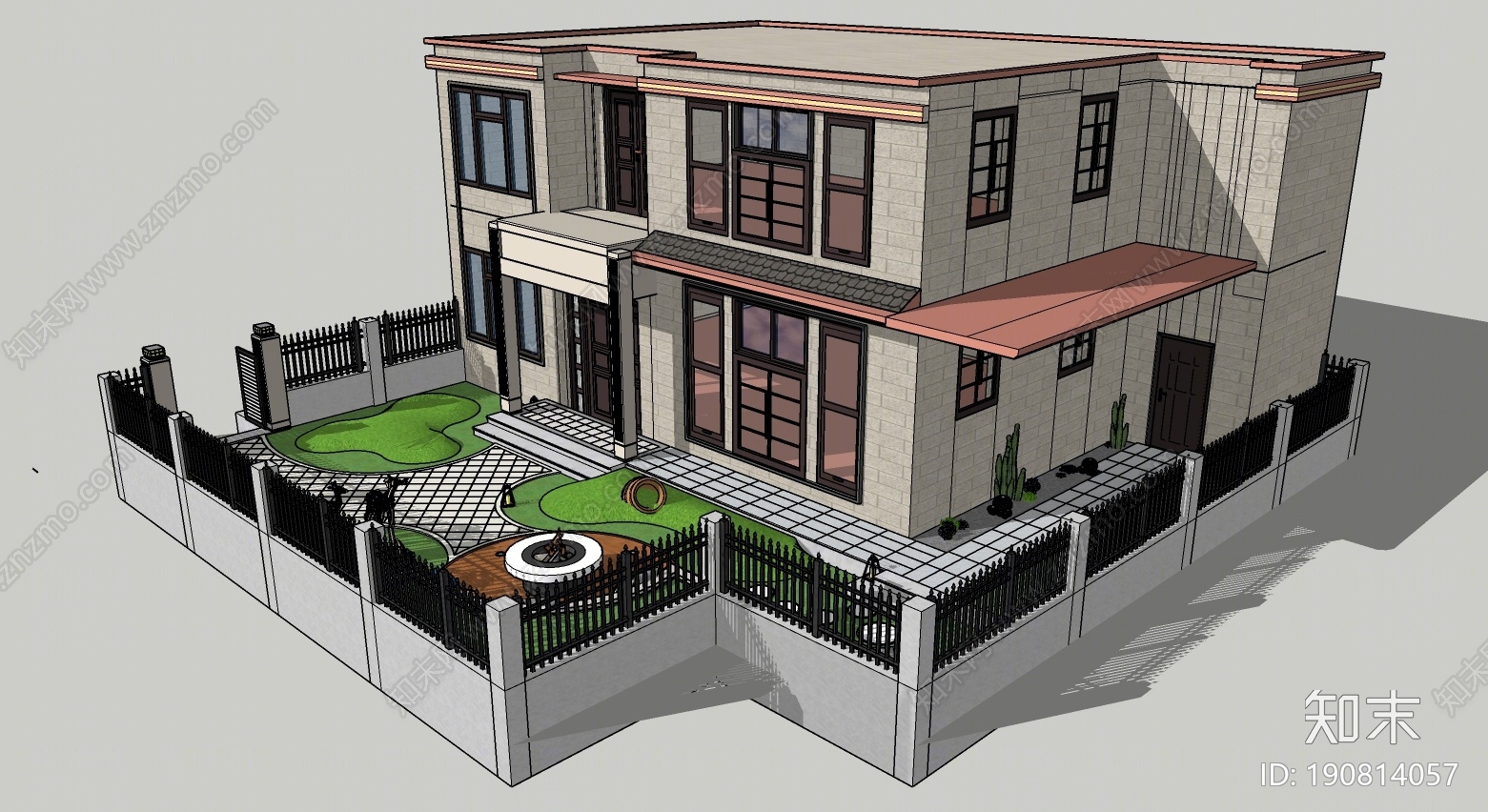 现代乡村民房SU模型下载【ID:190814057】