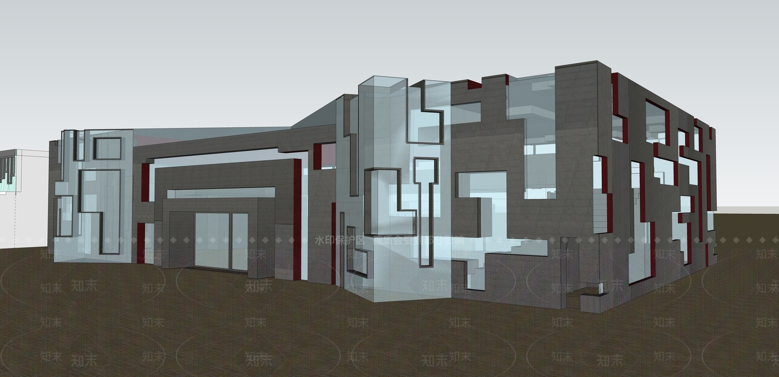 展览馆建筑SU模型精品下载_SketchUp模型_知末网