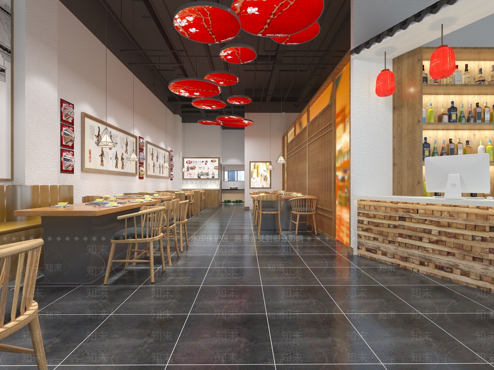 中式火锅店3D模型下载【ID:390831204】