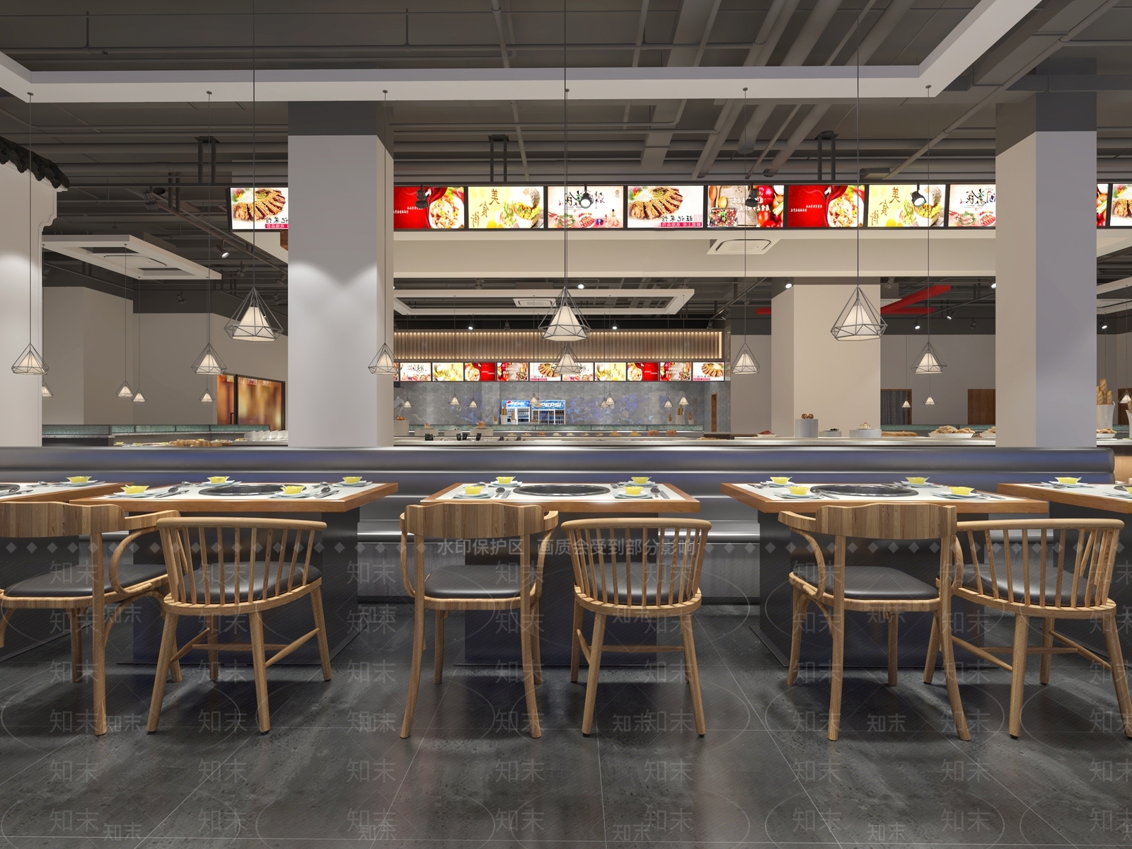 中式火锅店3D模型下载【ID:390831232】