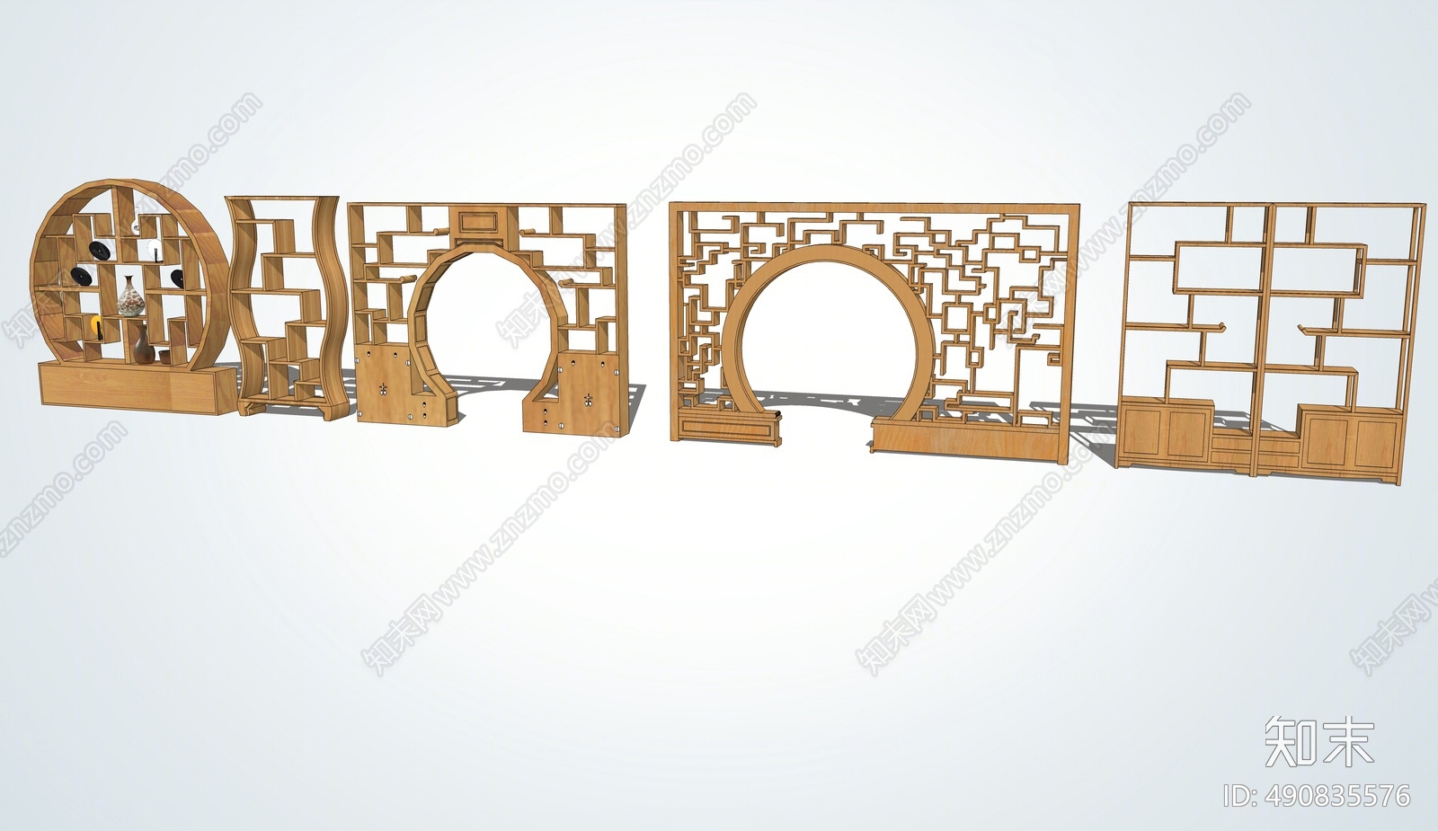 中式隔断博古架SU模型下载【ID:490835576】