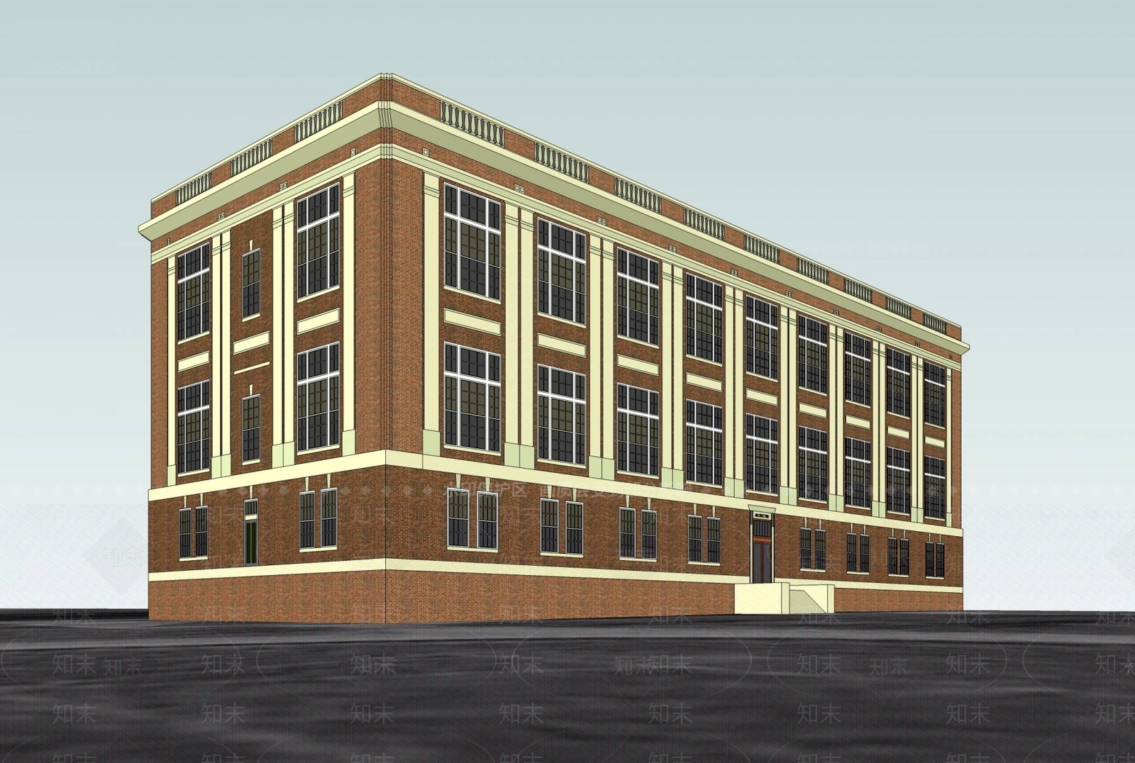 欧式多层办公楼SU模型下载【ID:490861195】