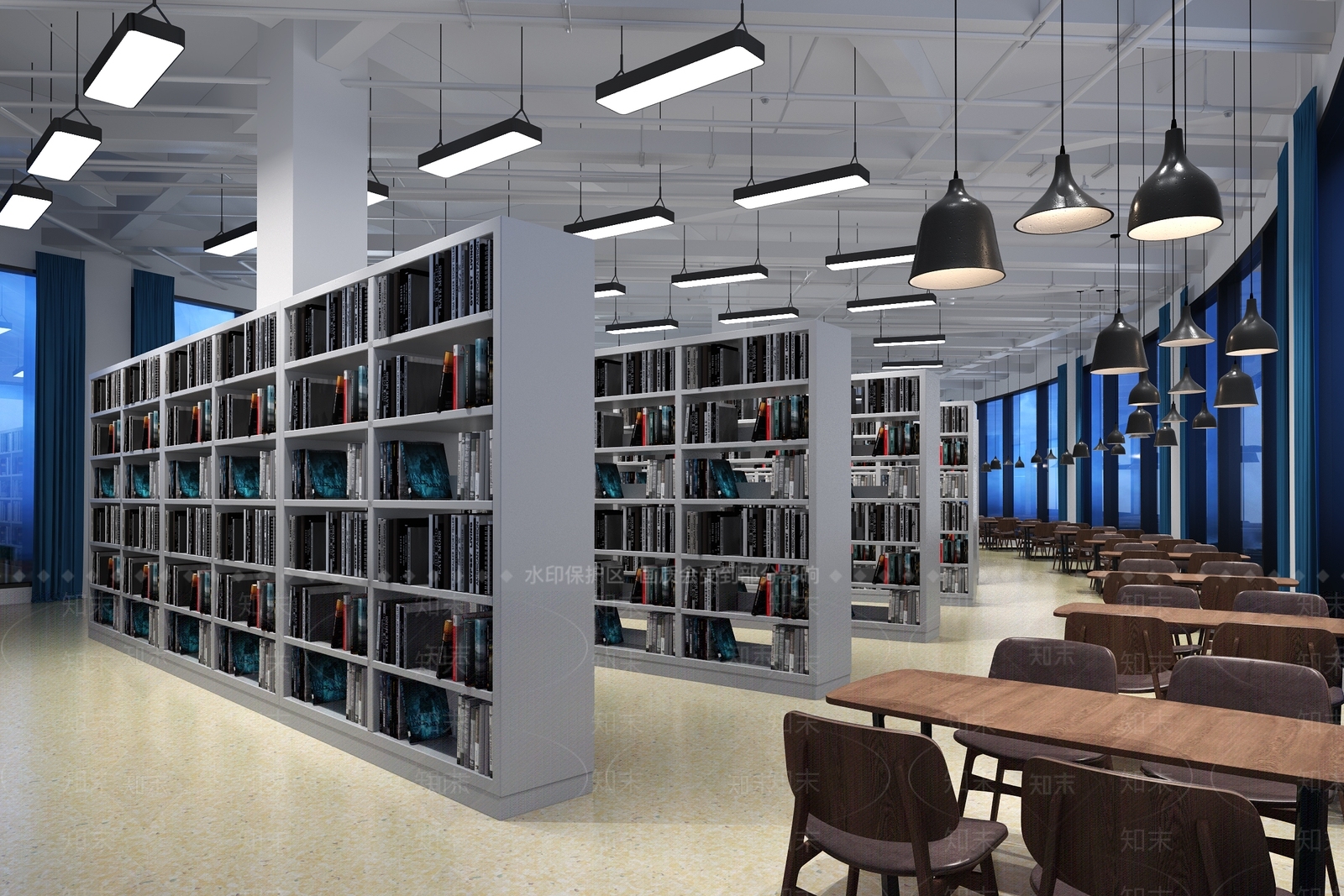 现代图书馆3D模型下载【ID:890867251】