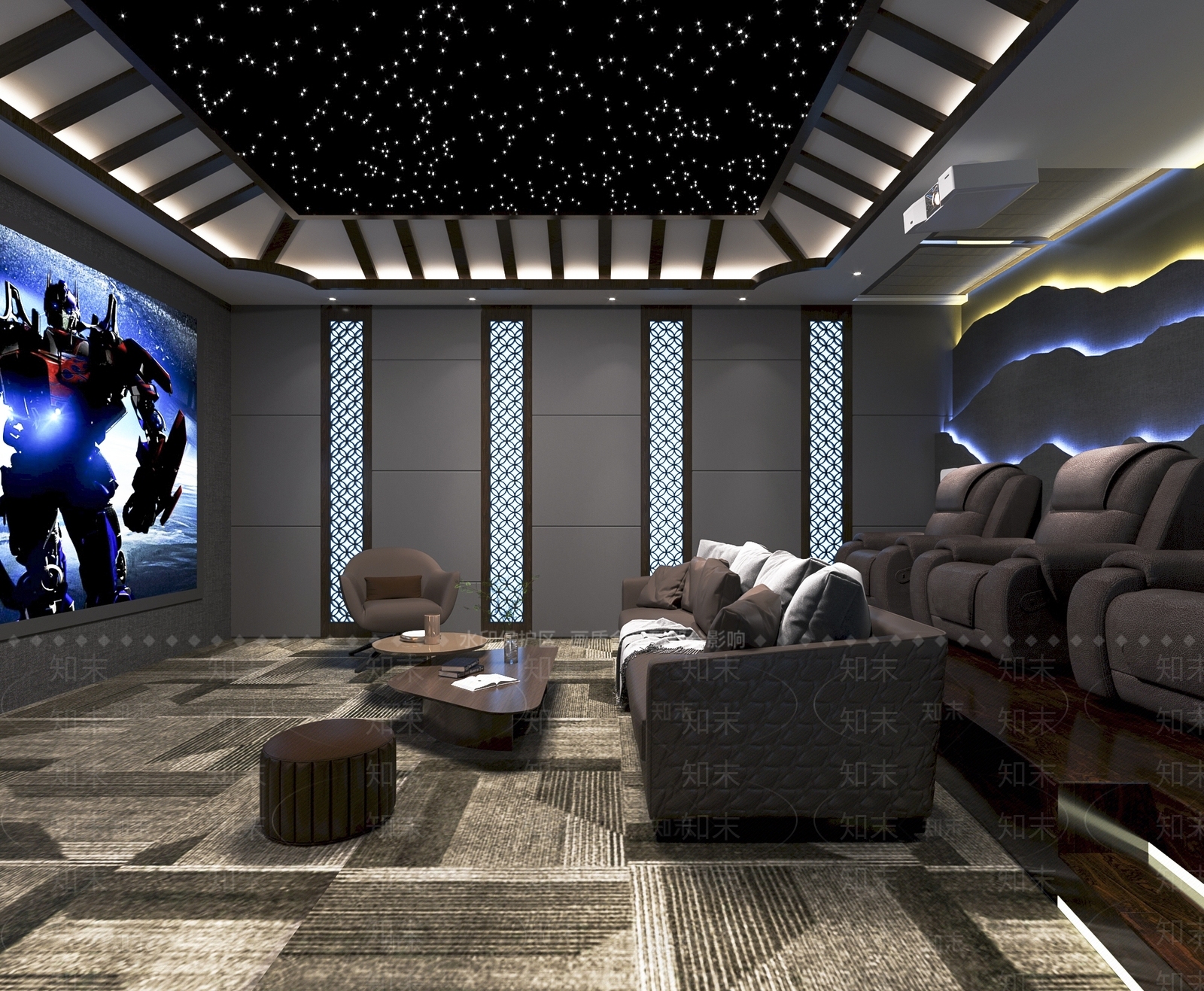 现代家居影音室3D模型下载【ID:890873977】