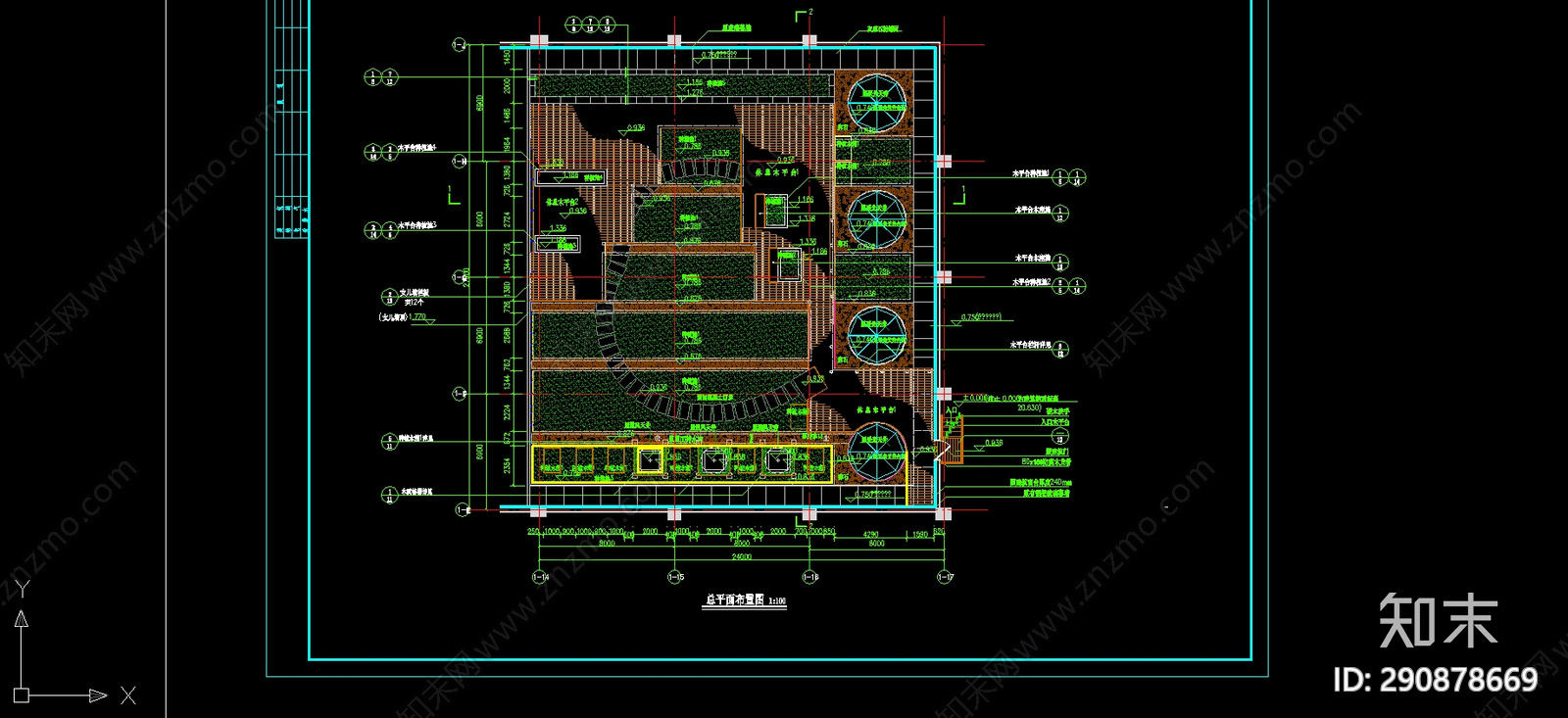屋顶花园cad施工图下载【ID:290878669】