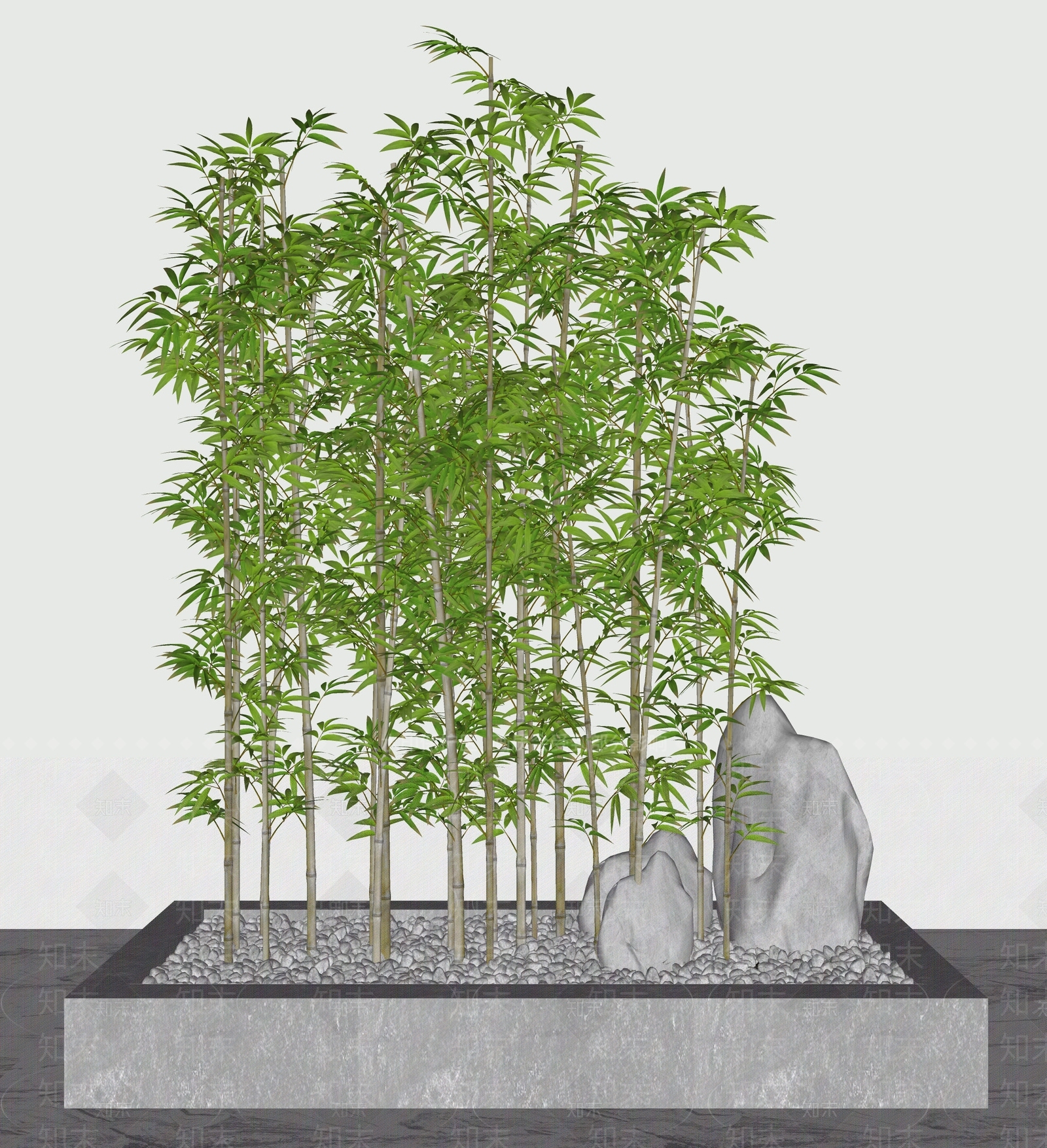 新中式竹子SU模型下载【ID:190884779】