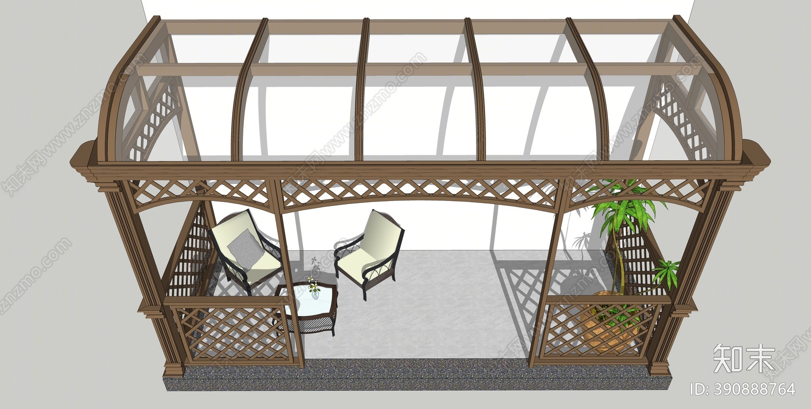 现代阳光房SU模型下载【ID:390888764】