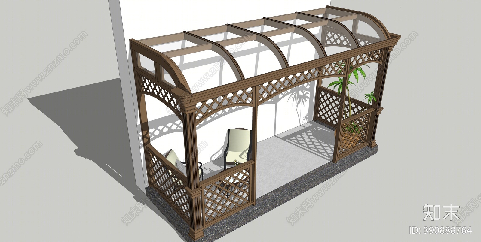 现代阳光房SU模型下载【ID:390888764】