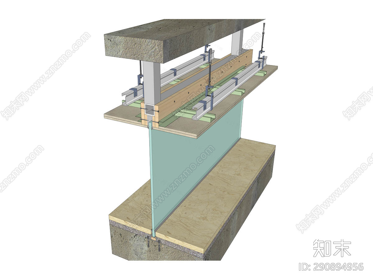 玻璃隔墙节点图施工图下载【ID:290894956】